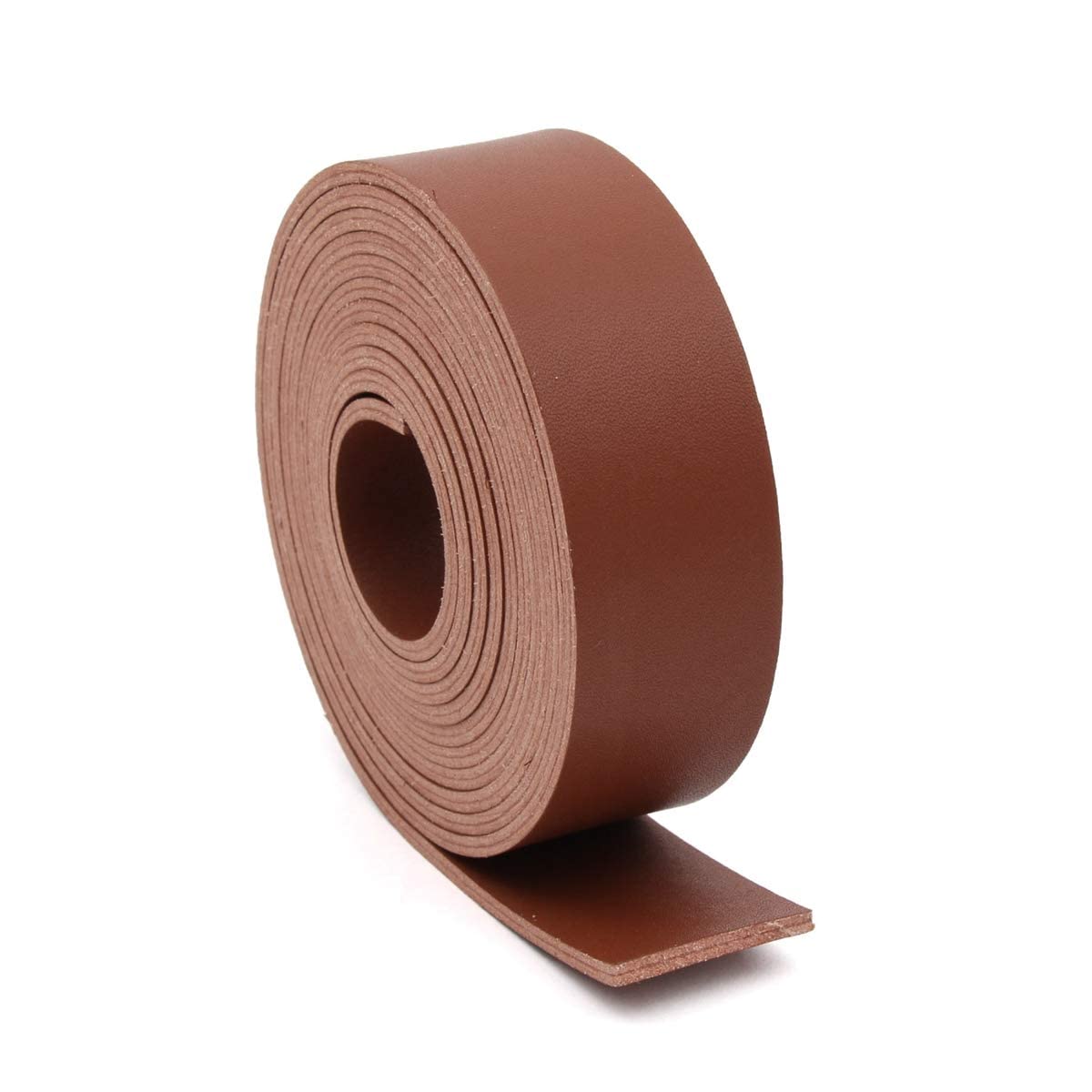 Double Sided Faux Leather Strip - 1 Inch Wide x 72 Inches Long Brown Leather Strap for DIY Crafts, Belts, Dog Collars & Home Decor Projects