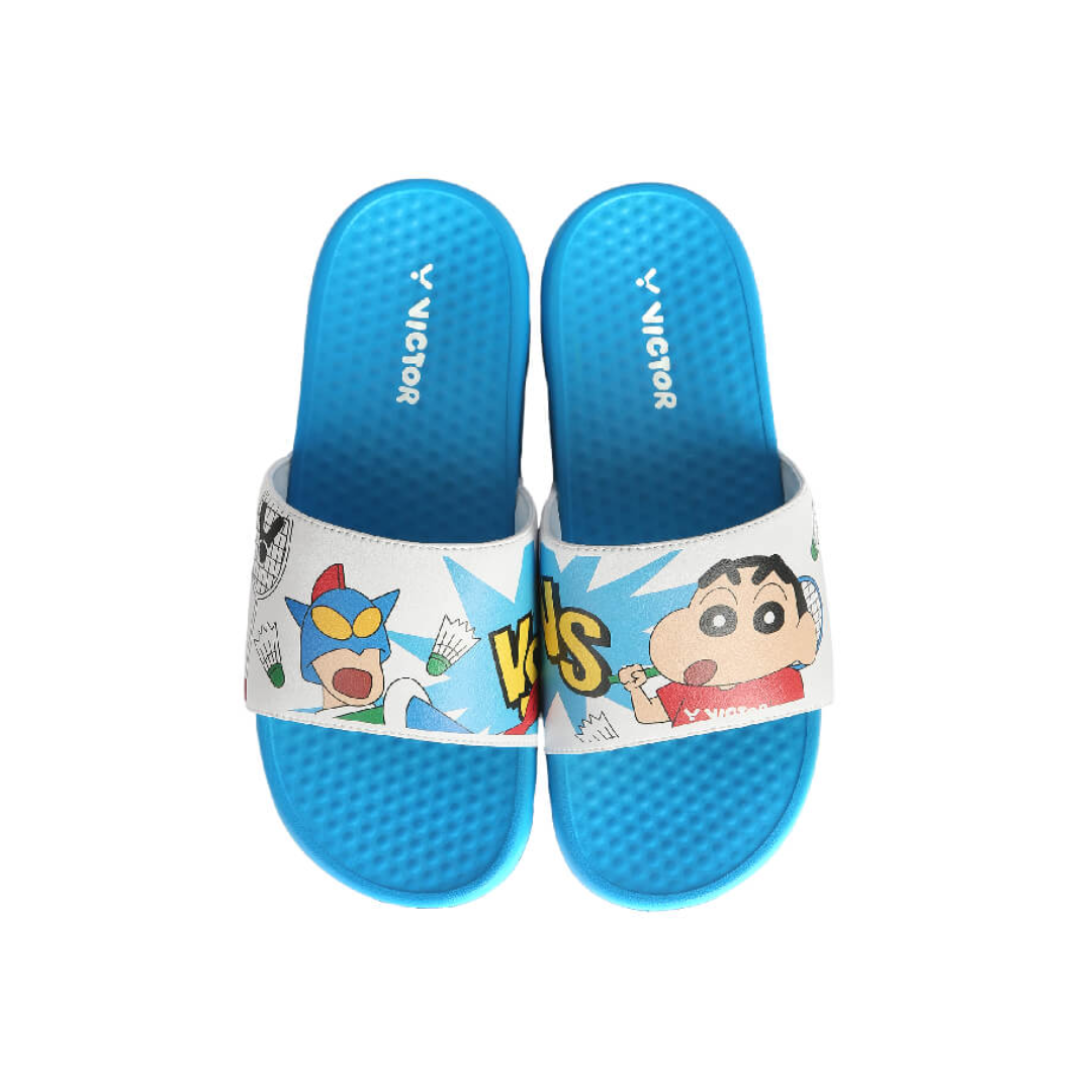 Victor 008CS FA Crayon Shinchan Slippers - Nautical Blue & Bright White Cartoon Character Sandals for Kids | Comfortable House Shoes for Indoor/Outdoor Wear, Anime Themed Gift for Children