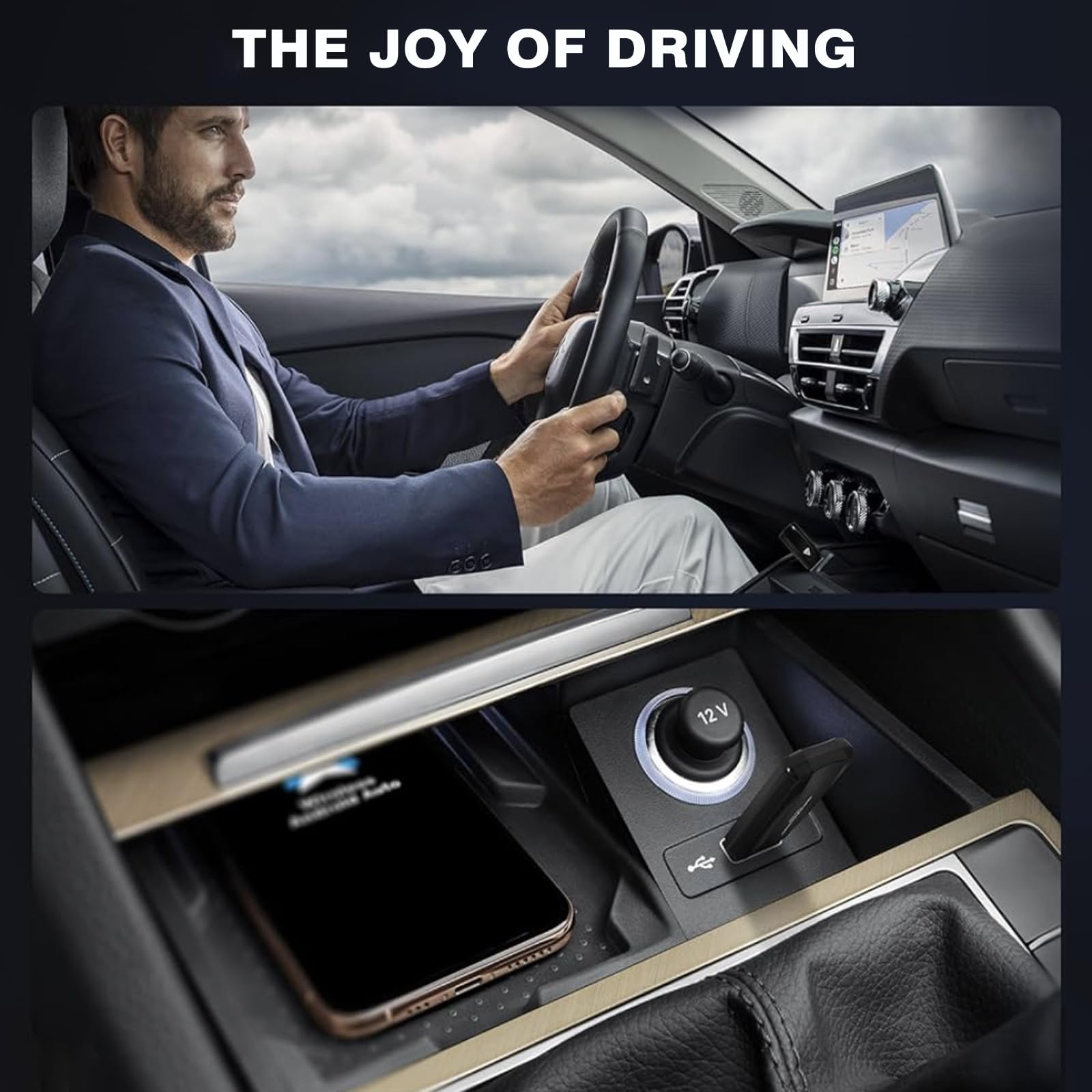 2 in 1 Wireless CarPlay Adapter - Convert Wired to Wireless CarPlay Dongle for iPhone iOS 10+, Plug & Play for Cars 2015+ (Black) - Seamless Music Streaming & Hands-Free Calling While Driving