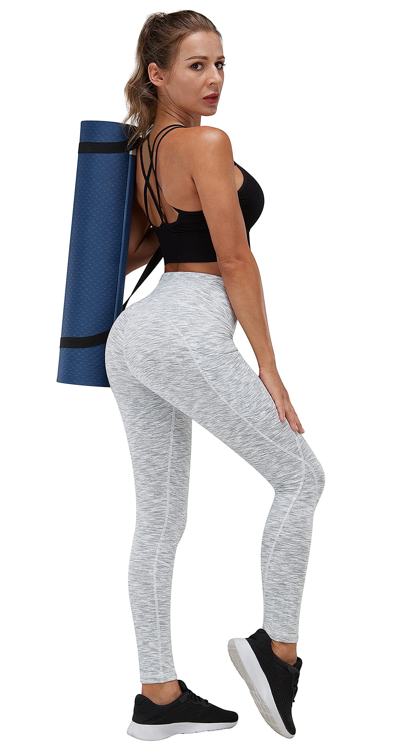 PHISOCKAT High Waist Yoga Pants for Women with Pockets - Tummy Control Workout Leggings - Comfortable Gym & Running Pants for Yoga, Pilates & Lounge Wear