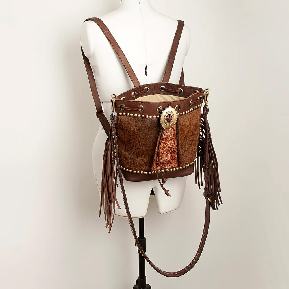 American Darling Conceal Carry Brown Backpack & Purse for Women - Stylish CCW Handbag with Hidden Gun Pocket - Perfect for Travel, Hiking, and Everyday Use