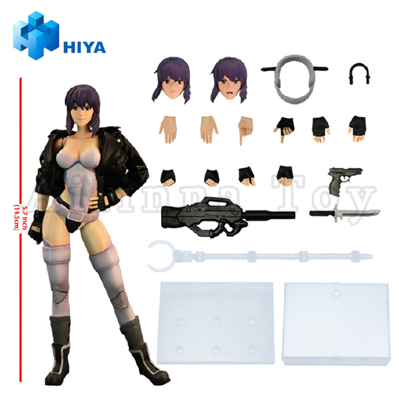 HIYA 14.5CM 1/12 Scale Motoko Kusanagi Action Figure - Ghost in the Shell Stand Alone Complex Collectible Model for Anime Fans | Perfect for Display, Photography & Cosplay Inspiration