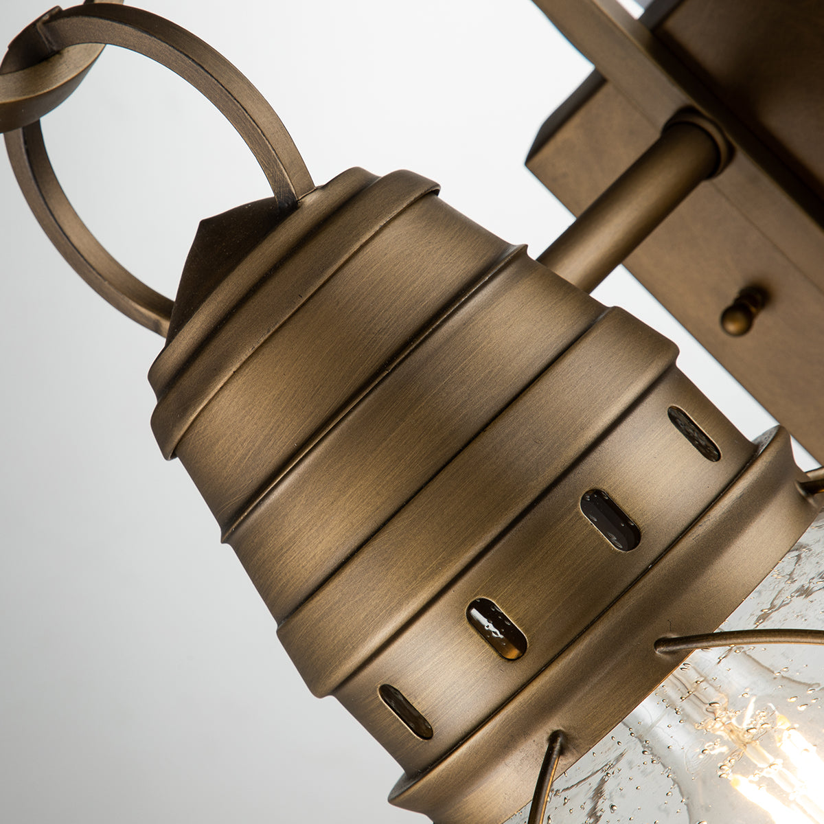 Bridge Point Small/Medium/Large Wall Lantern - Weathered Zinc/Natural Brass Finish Outdoor Lighting - Perfect for Porch, Garden, Patio & Entryway Decor