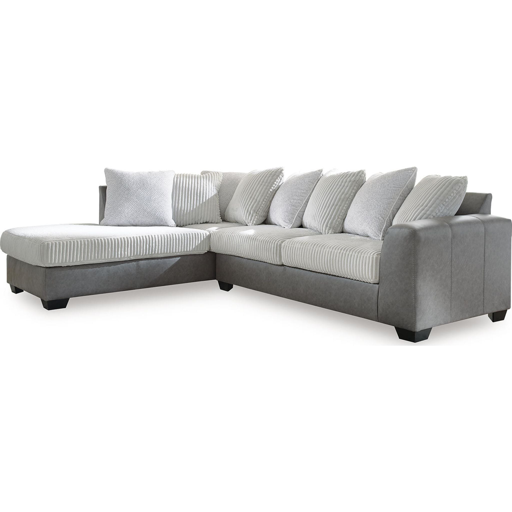 Clairette Court 2-Piece Sectional Sofa with Chaise Lounge - Modern L-Shaped Living Room Furniture for Small Spaces & Apartments