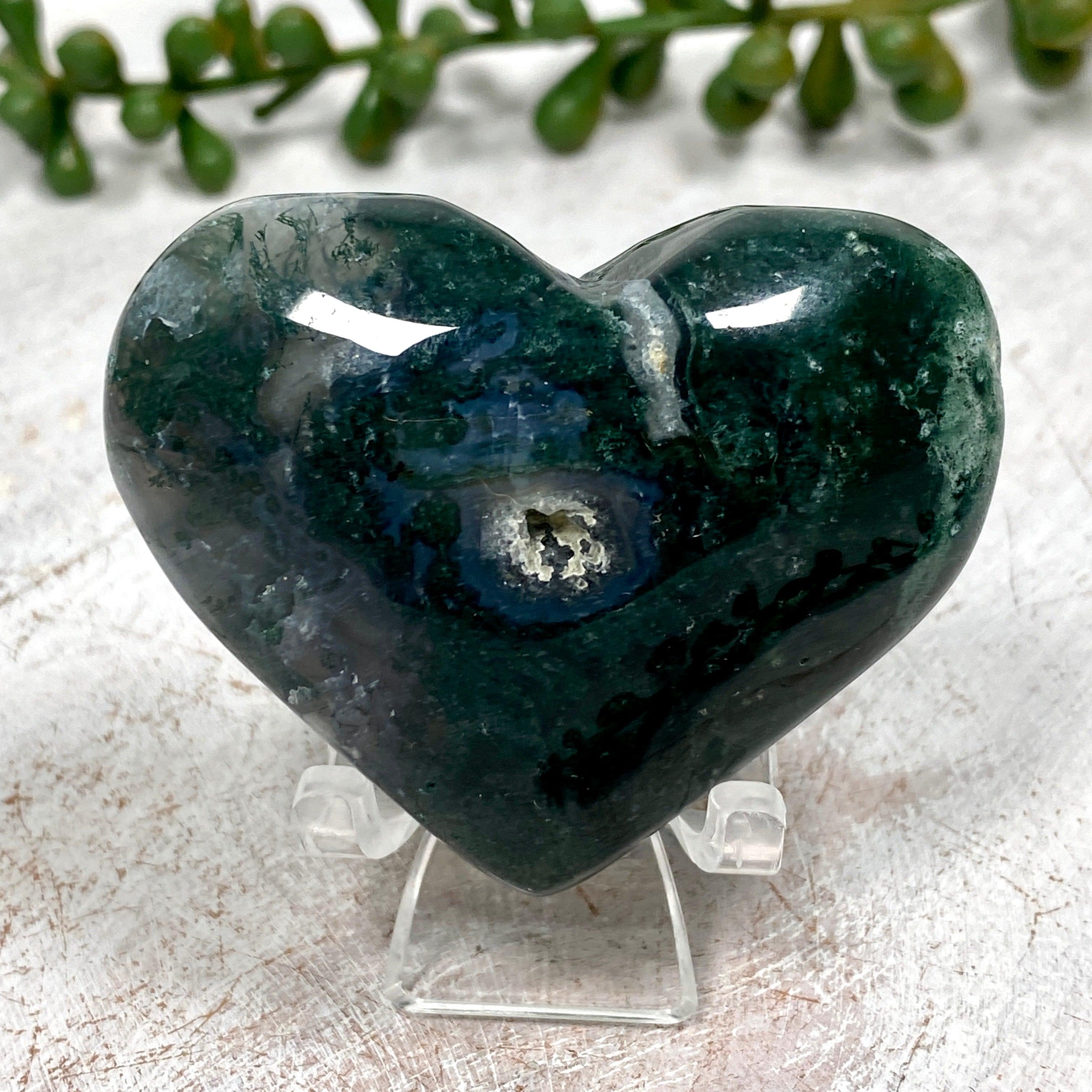 Natural Moss Agate Heart Pendant - Healing Crystal Jewelry for Love & Emotional Balance - Perfect for Meditation, Gifts & Spiritual Healing