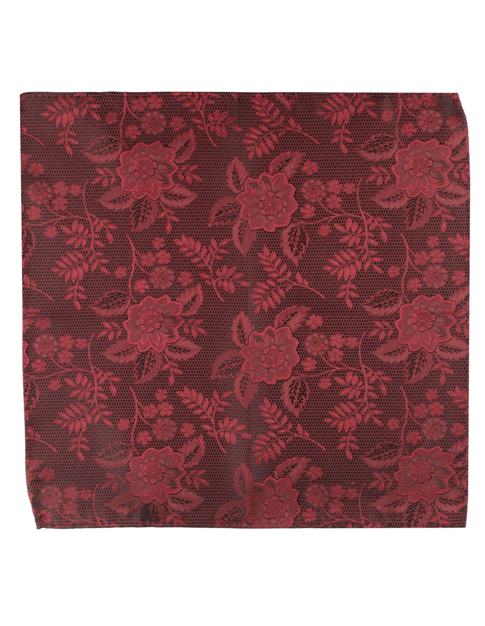 DÉCLIC Kontur Pocket Square - Burgundy Red Silk Handkerchief for Men's Suits | Wedding, Prom & Formal Events Accessory