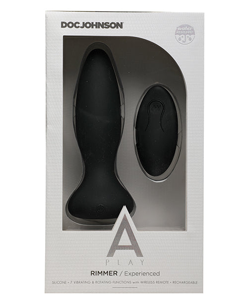 Remote Control Anal Plug - Black Silicone Butt Plug for Adults with Vibration & Play Rimmer Experience - Perfect for Couples Play & Solo Pleasure
