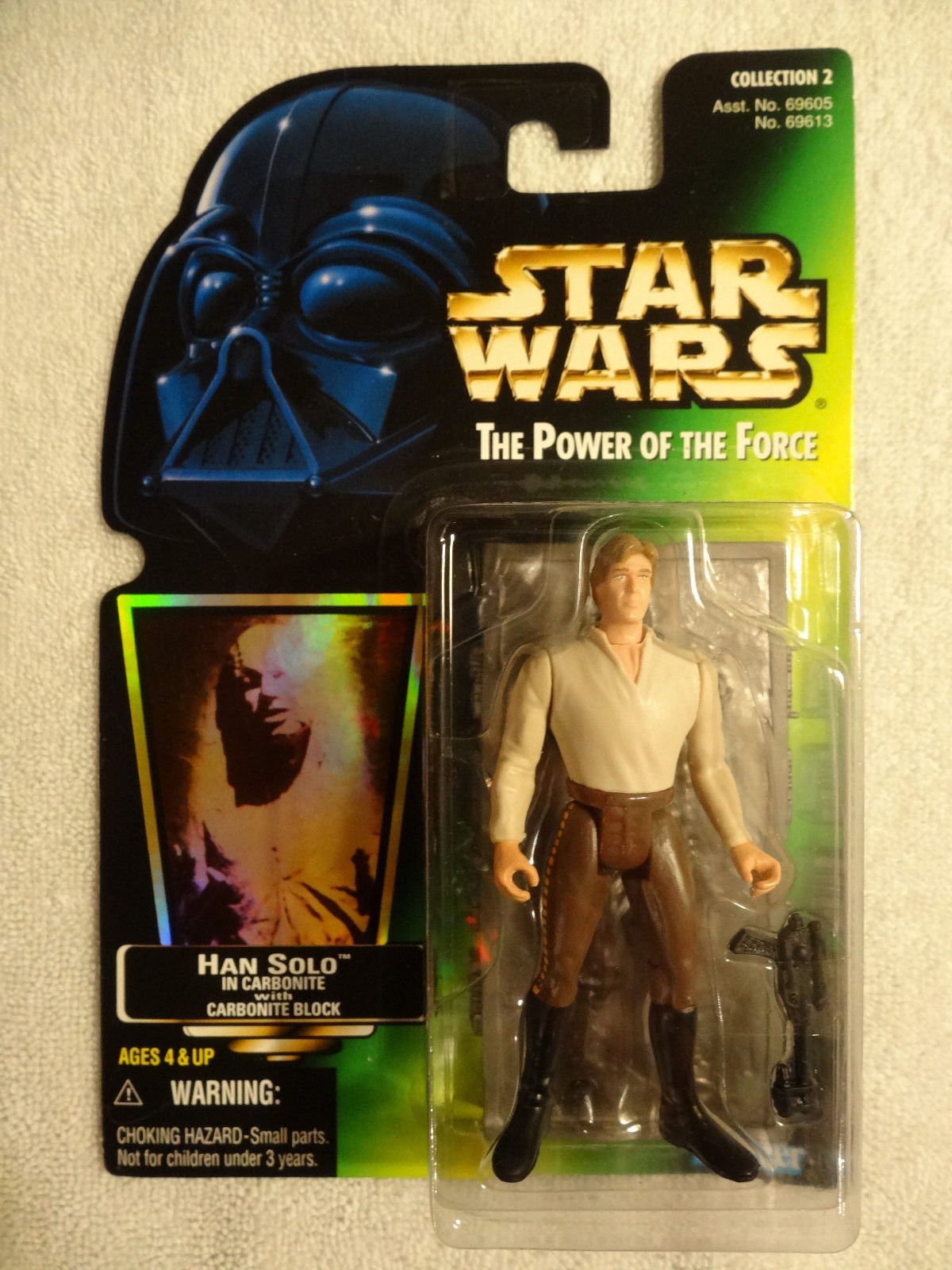Original Kenner 1996 Star Wars POTF2 Green Card Han Solo in Carbonite Action Figure - Collectible Toy for Fans & Display, Perfect for Star Wars Movie Nights & Gift Giving