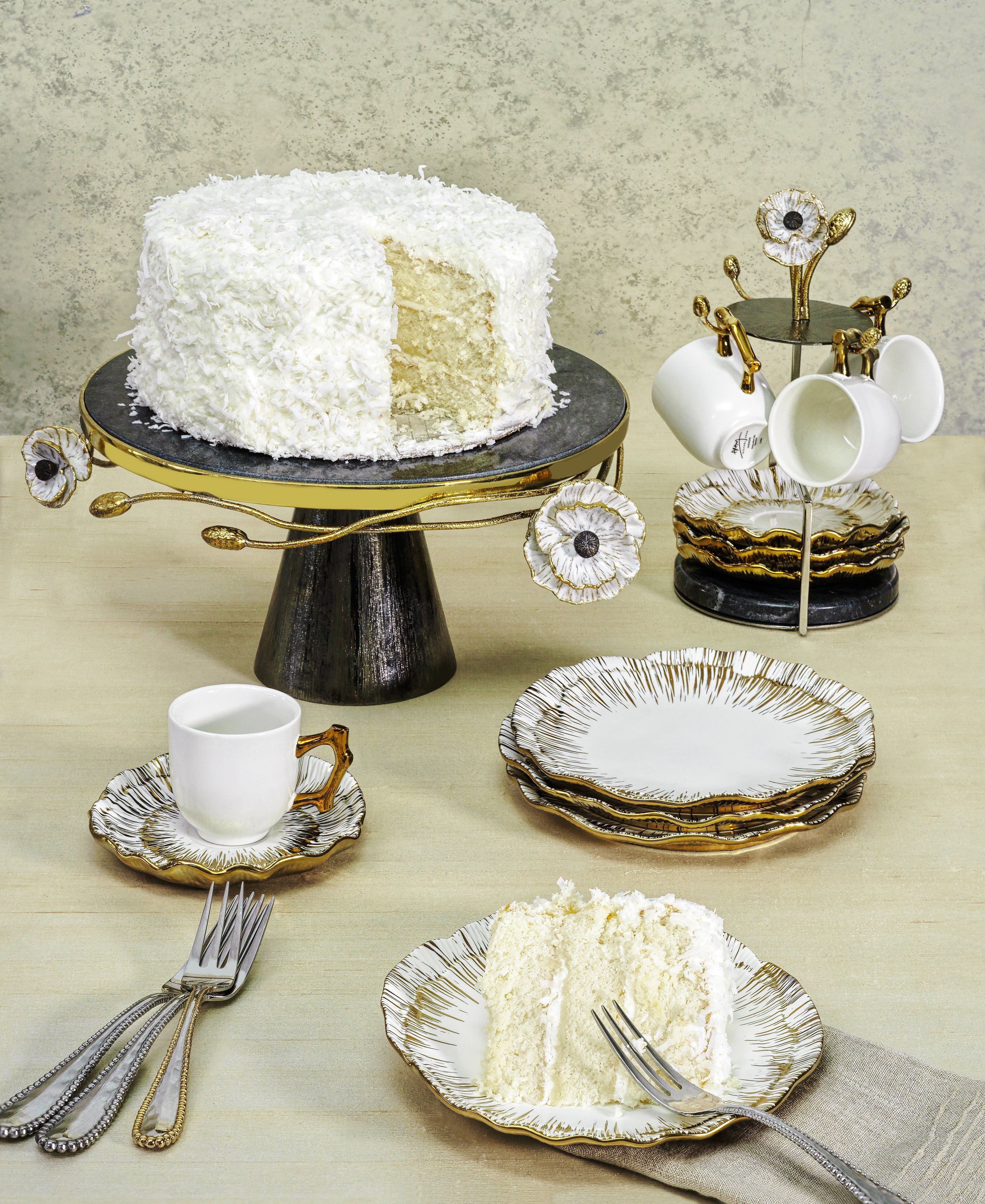 Anemone Tidbit Plate Set - Elegant Appetizer Serving Dishes for Parties, Weddings & Home Decor - Perfect for Hors d'Oeuvres, Desserts & Charcuterie Boards