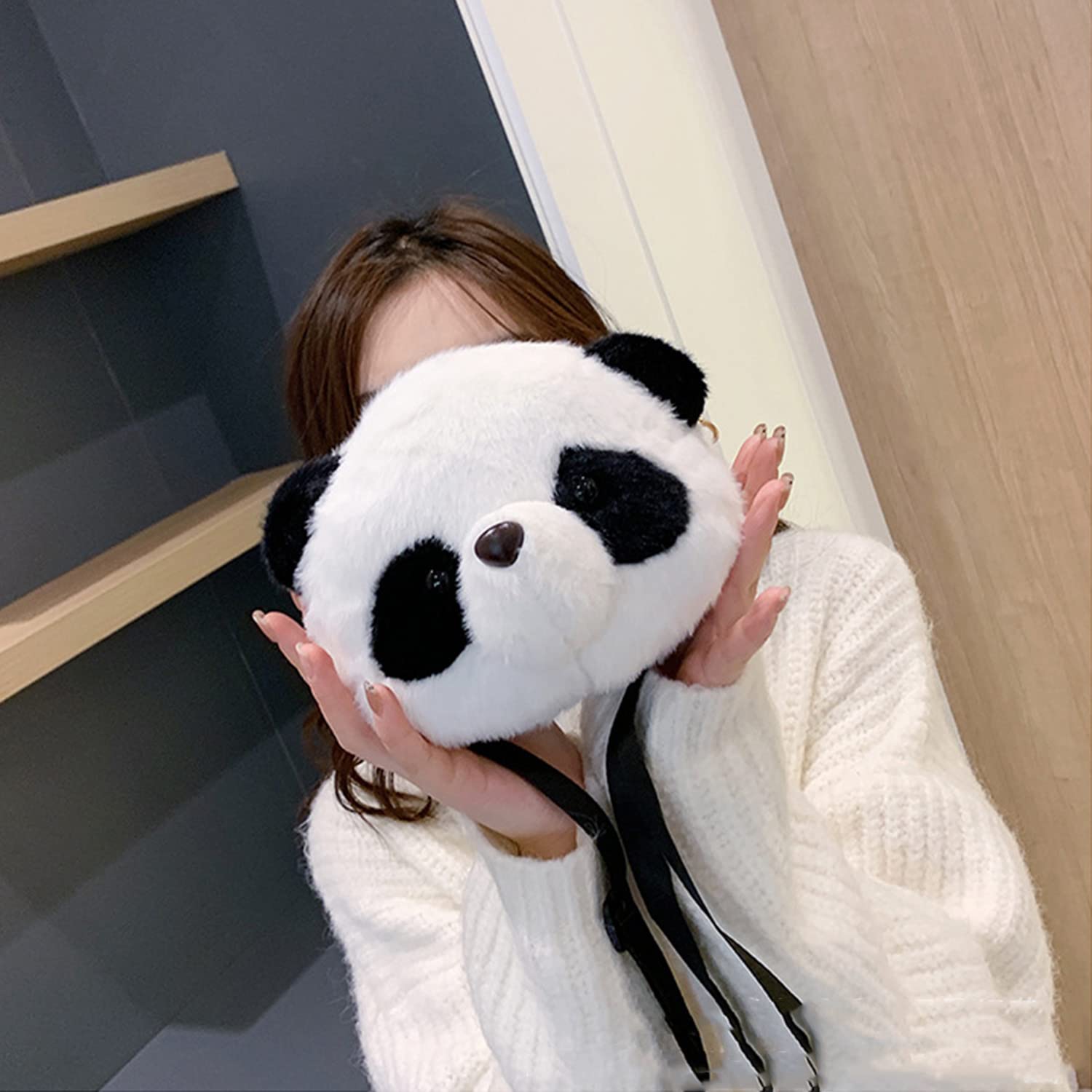 Cute Panda Plush Messenger Bag for Women & Girls - Soft Crossbody Shoulder Purse for School, Travel & Everyday Use