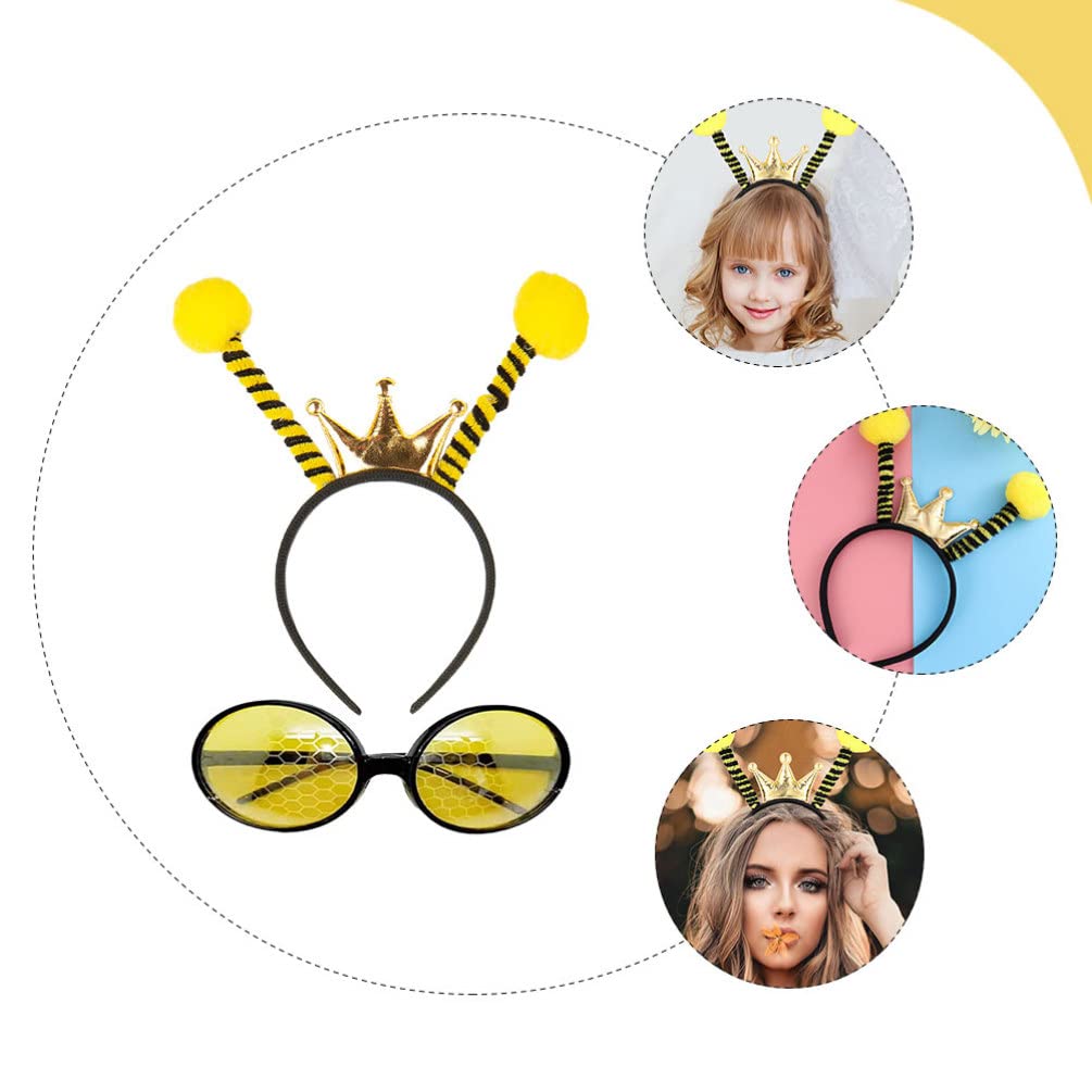 FOMIYES Bumblebee Costume Set - 2pcs Antenna Headband & Sunglasses for Kids & Adults | Transformers Superhero Dress-Up for Halloween, Comic Con, Cosplay Party | Perfect for Trick-or-Treat, Birthday Gifts, Movie Nights | Great for Themed Celebrations, School Events, Photo Shoots | Ideal for Role-Playing, Comic Book Fans, Superhero Parties, Dress-Up Playtime & Costume Contests | Fun for Family Gatherings, Comic Book Conventions & Superhero-Themed Birthday Parties