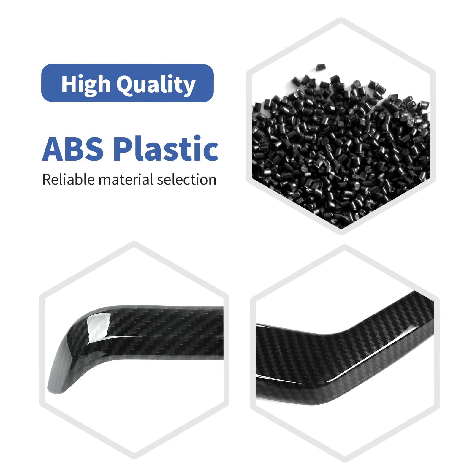 Carbon Fiber Steering Wheel Trim Panel Bezel for Ford F150 2015-2020 | Black ABS Interior Accessories | Upgrade Your Truck's Interior Style & Protection