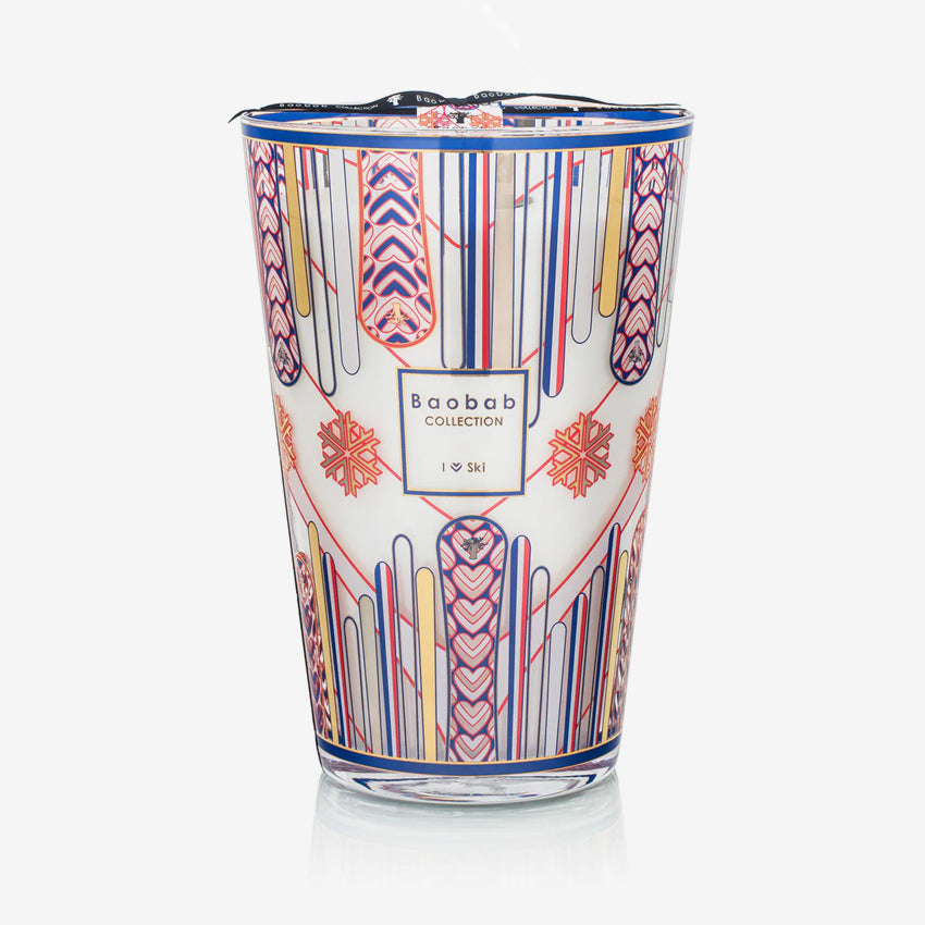 Baobab Collection I Love Ski Scented Candle - Winter Sports Aroma for Cozy Home & Ski Lodge Decor