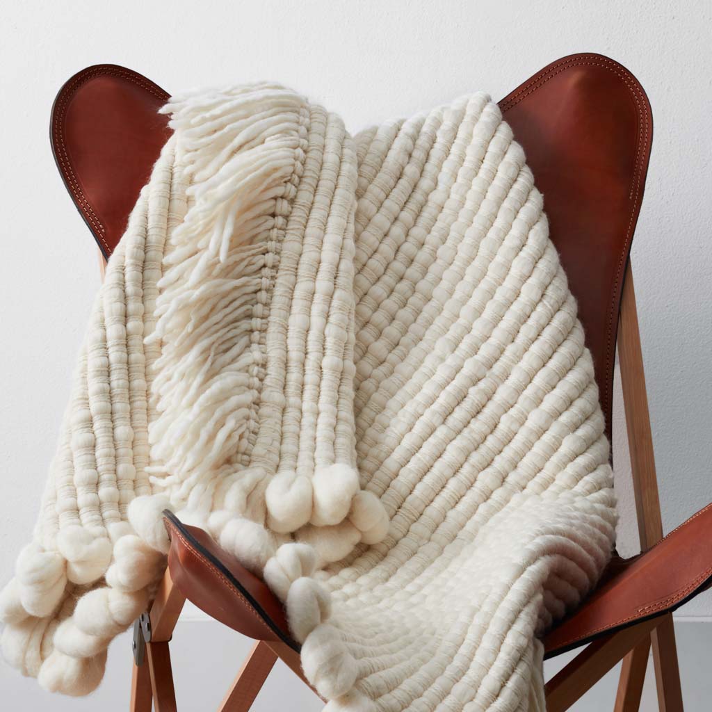 Celeste Chunky Wool Throw Blanket - Soft & Cozy Handmade Knit Blanket for Couch, Bed, Sofa - Perfect for Winter, Living Room, and Gift Giving