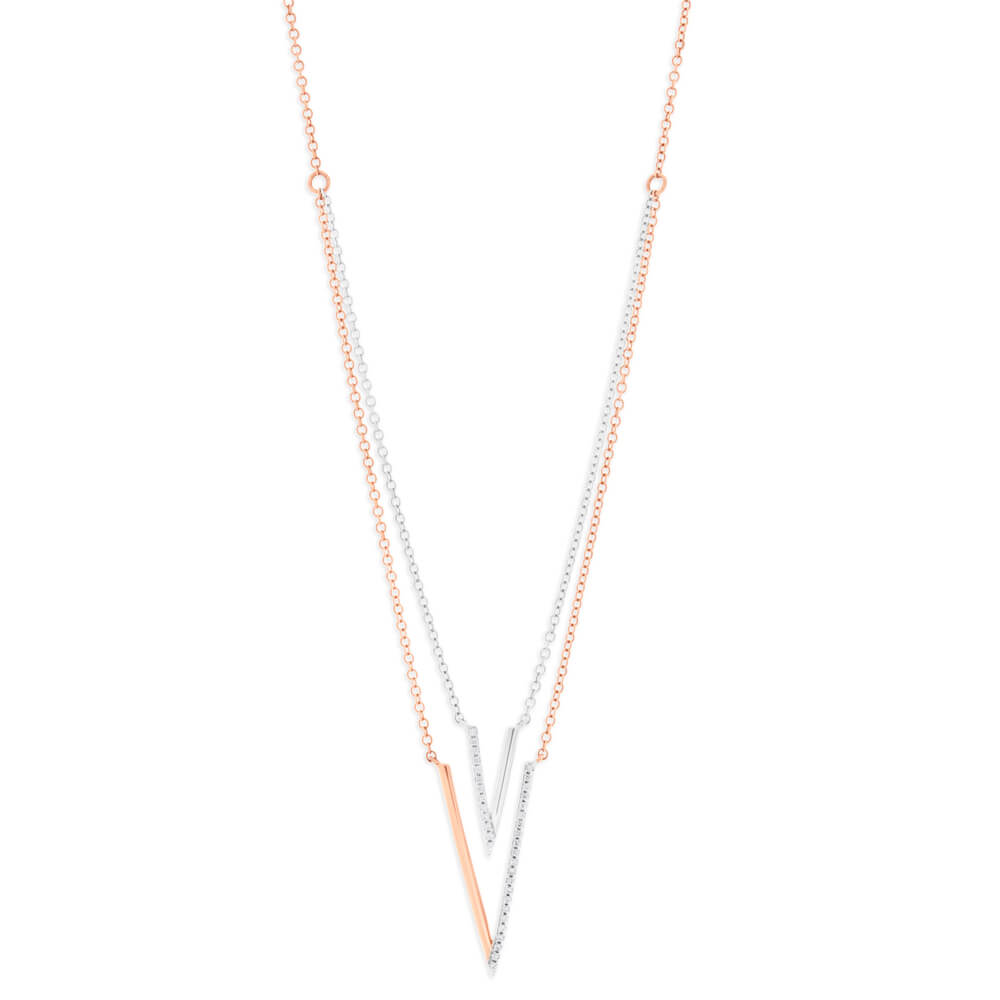 9ct Rose Gold Diamond Pendant Necklace for Women - Elegant Jewelry Gift for Anniversary, Valentine's Day & Special Occasions