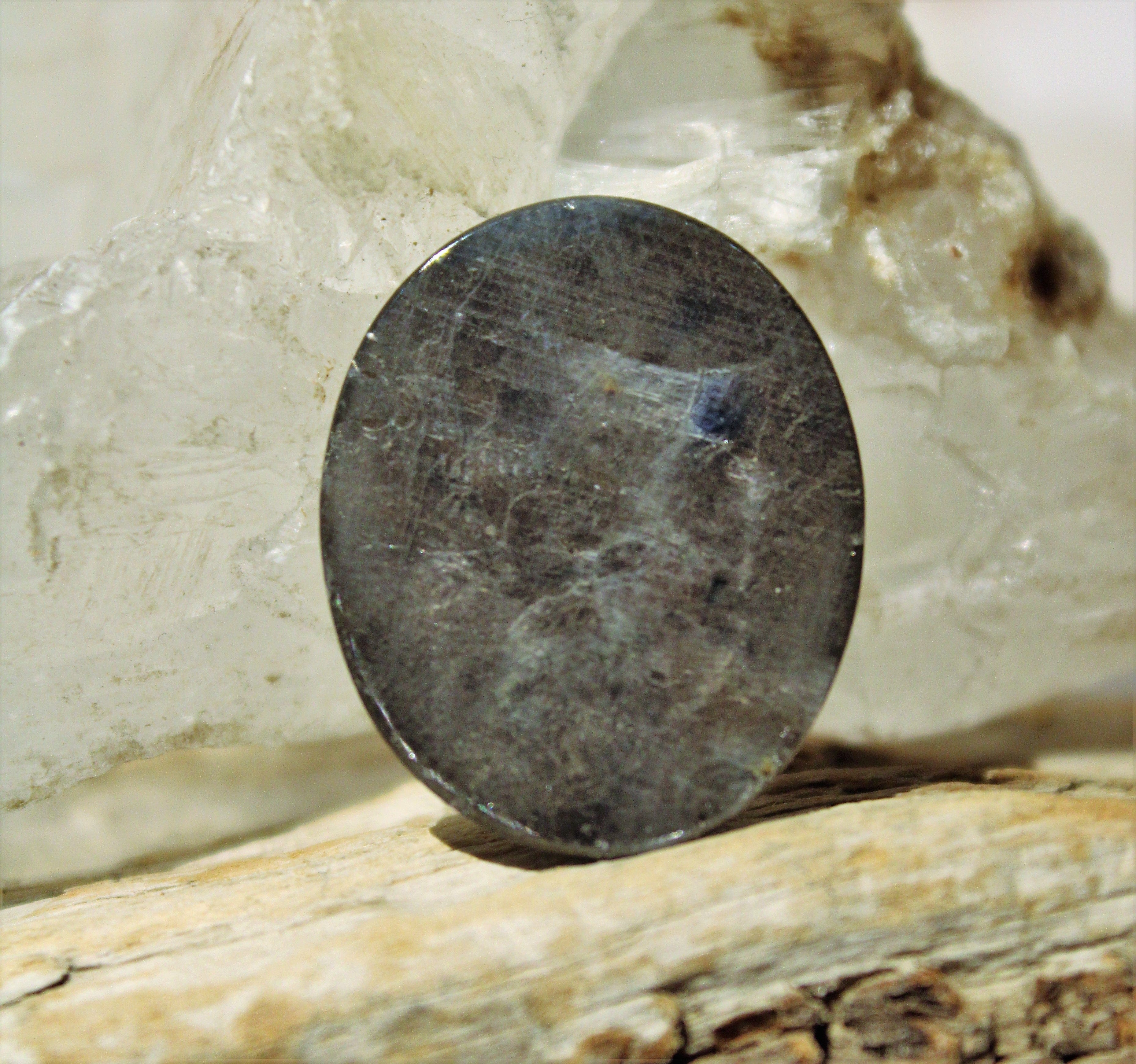 Natural Black Star Sapphire Cabochon Gemstone - 10x8mm Oval Shape for Jewelry Making, Healing & Meditation | Perfect for Rings, Pendants & Bracelets