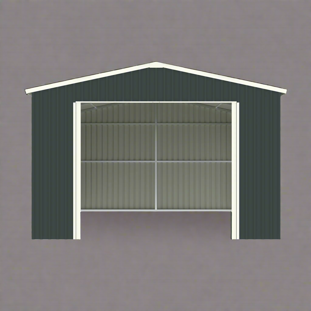 14x19 FT Heavy Duty Metal Storage Garage Building - Durable Single Carport Shelter for Car, RV & Outdoor Equipment Protection