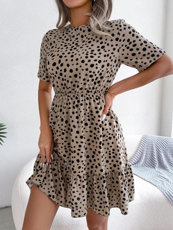 Elegant Polka Dot Ruffled Dress for Women - Flowy Summer Dress for Casual Outings, Dates & Parties