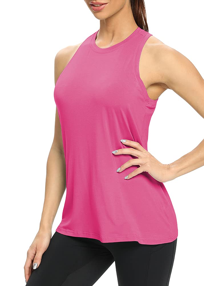Women's High Neck Racerback Tank Tops - Loose Fit Athletic Yoga Shirts for Workout & Gym | Breathable Comfort for Yoga, Running & Fitness Training