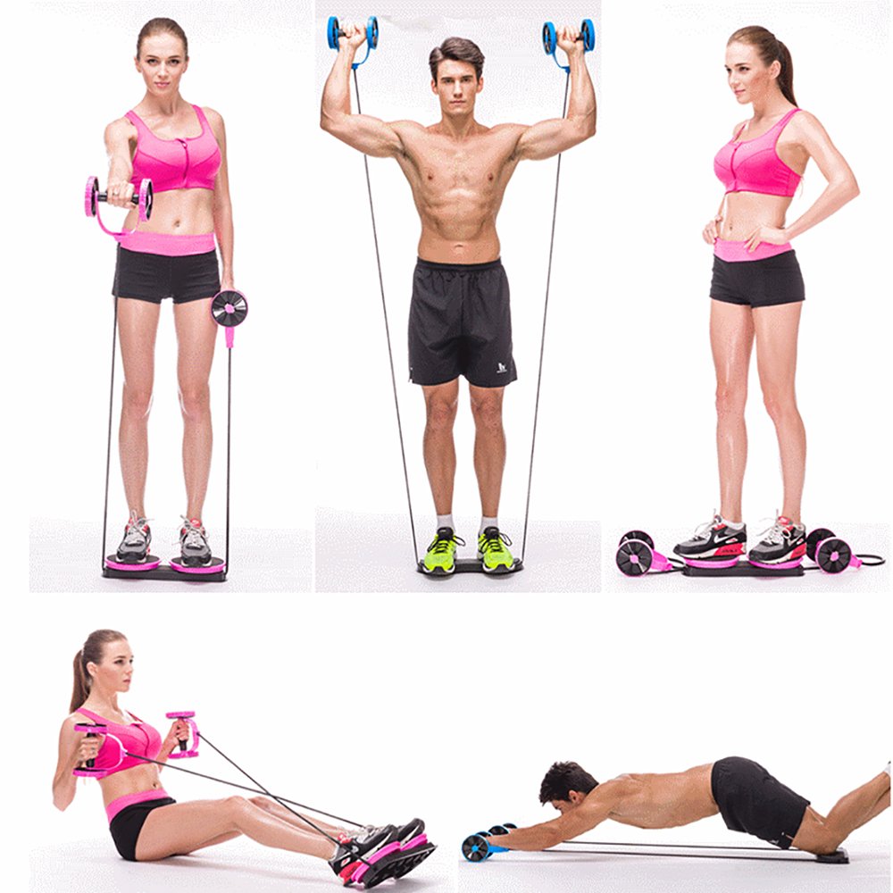 Multi-Functional Ab Wheel Roller for Core Workouts - Abdominal Exercise Equipment with Pull Rope & Twist Weight Training - Blue Fitness Gear for Home Gym & Office Workout