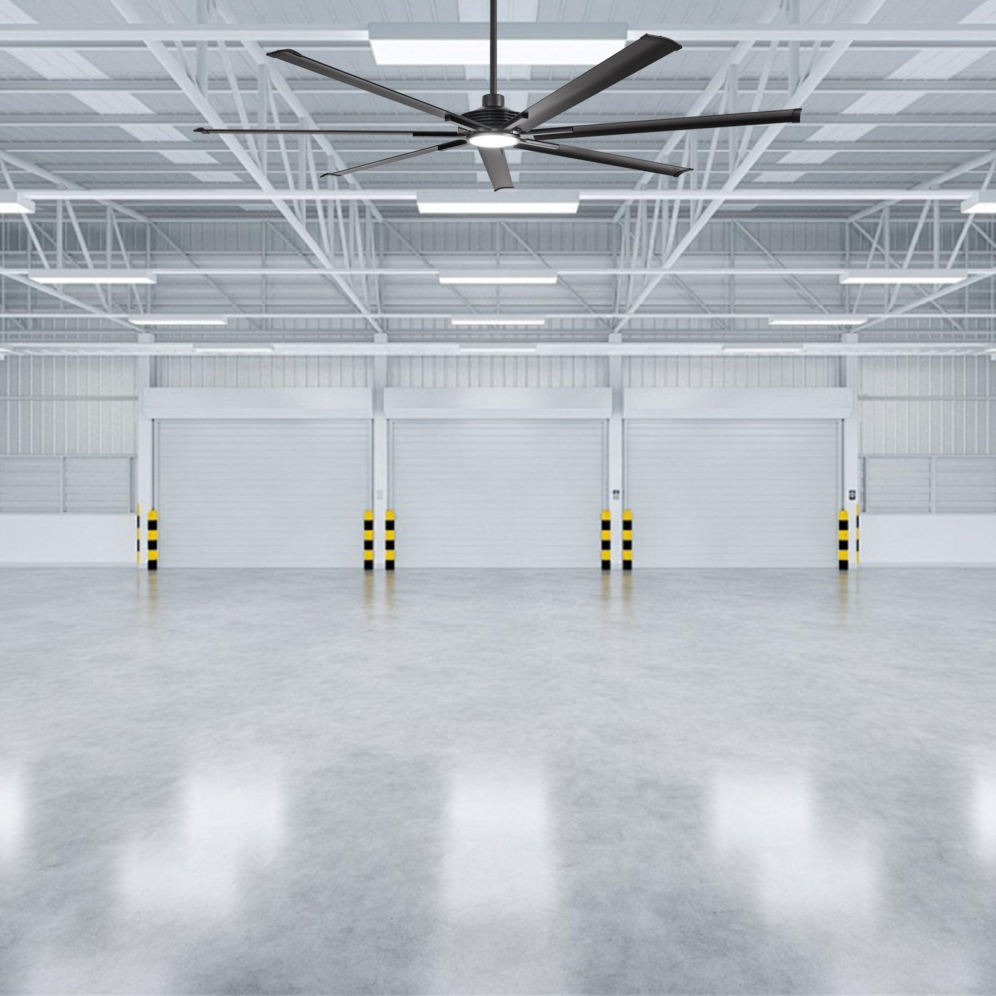 84 Inch & 100 Inch Large Black Ceiling Fan with Remote Control - Dimmable LED Light, Quiet Reversible Motor for Living Room, Bedroom, Patio - Energy Efficient Modern Home Cooling Solution
