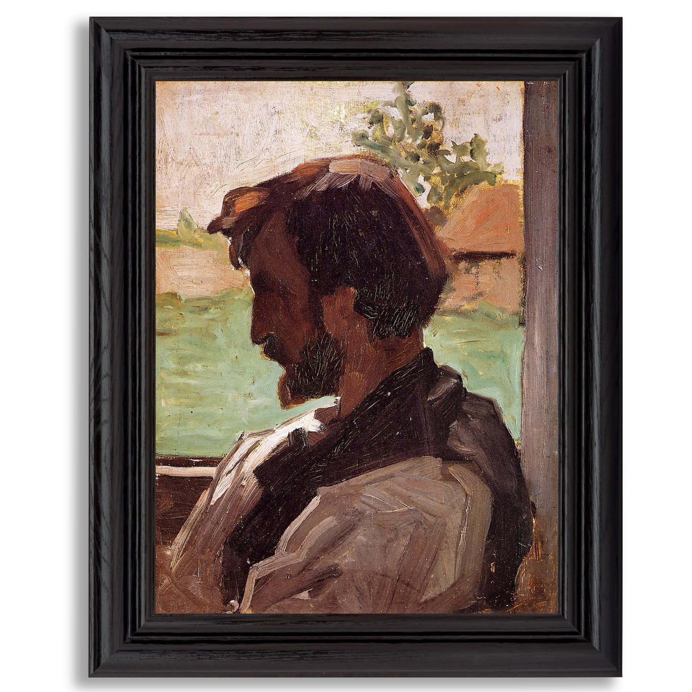 Frederic Bazille Self Portrait at Saint Saveur Framed Art Print - Museum Quality Reproduction on Gallery Wrapped Canvas - Elegant Wood Frame Wall Decor for Living Room, Bedroom & Office
