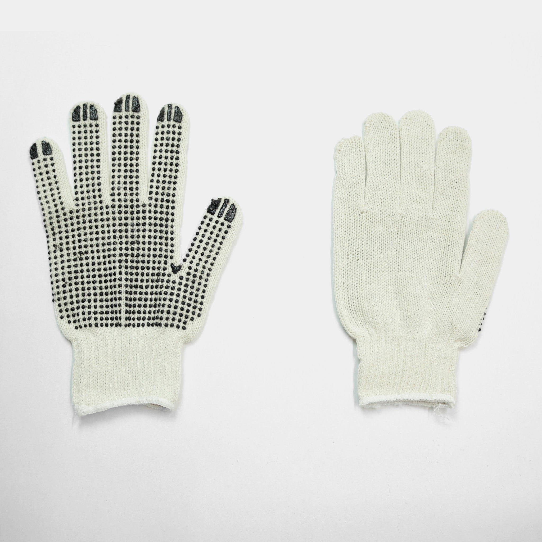 Premium Cotton Knit Gloves with 1-Sided PVC Dot Grip - 12 Pairs Pack - Ideal for Gardening, Construction & DIY Projects