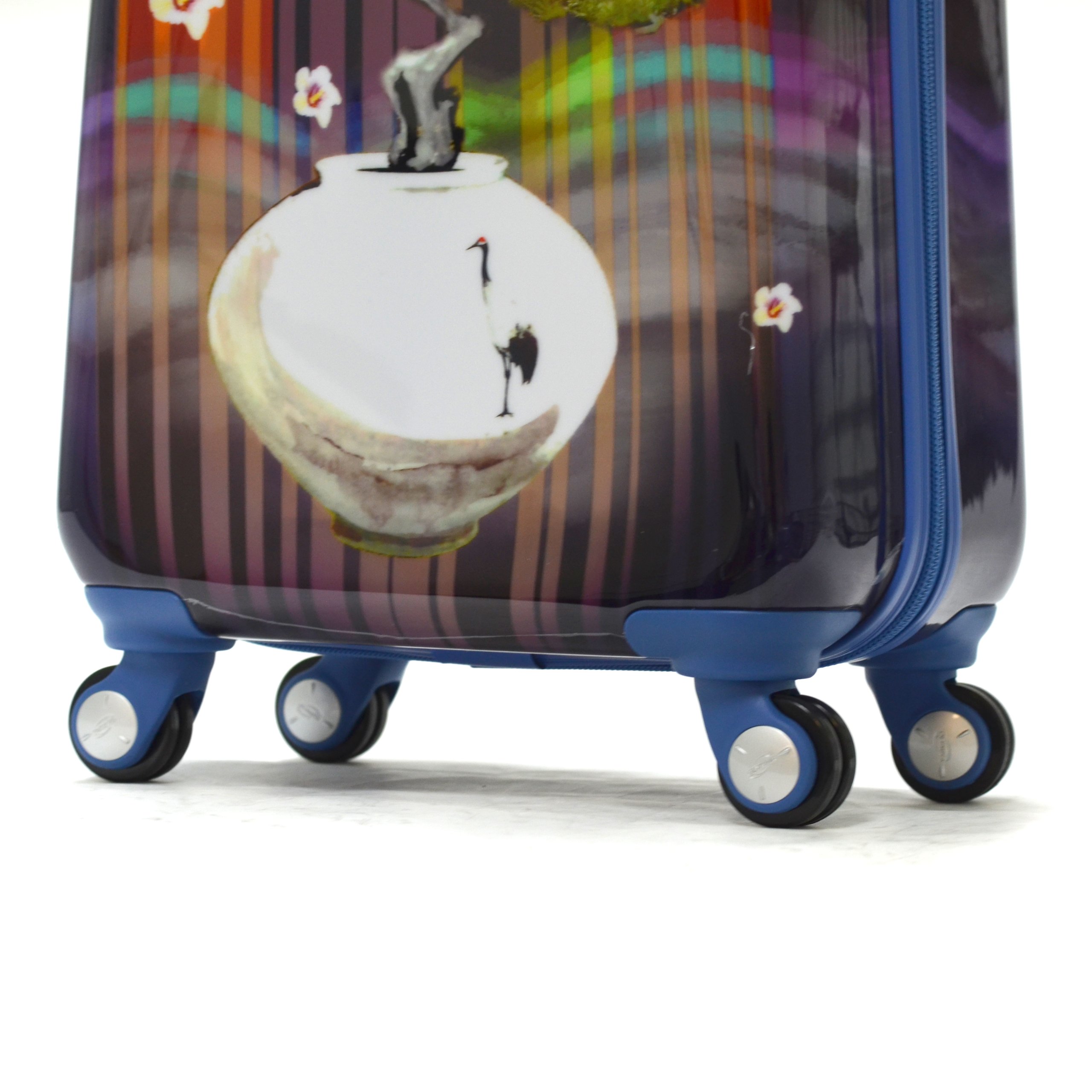 Olympia U.S.A. Arirang Art Series 21 Inch Carry-on Luggage - Sapphire Blue Spinner Suitcase for Travel, Business Trips & Weekend Getaways | Lightweight & Durable