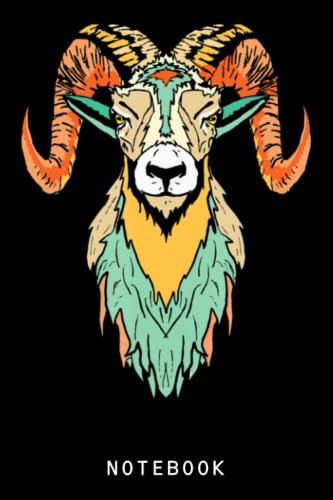 Artistic Big Horn Sheep Psychedelic Ram Head Sketch Journal Notebook - Cute Sheep-Themed Gift for Women & Kids | Perfect for Note-Taking, Drawing & Birthday Presents | Ideal for Sheep Lovers & Animal Enthusiasts
