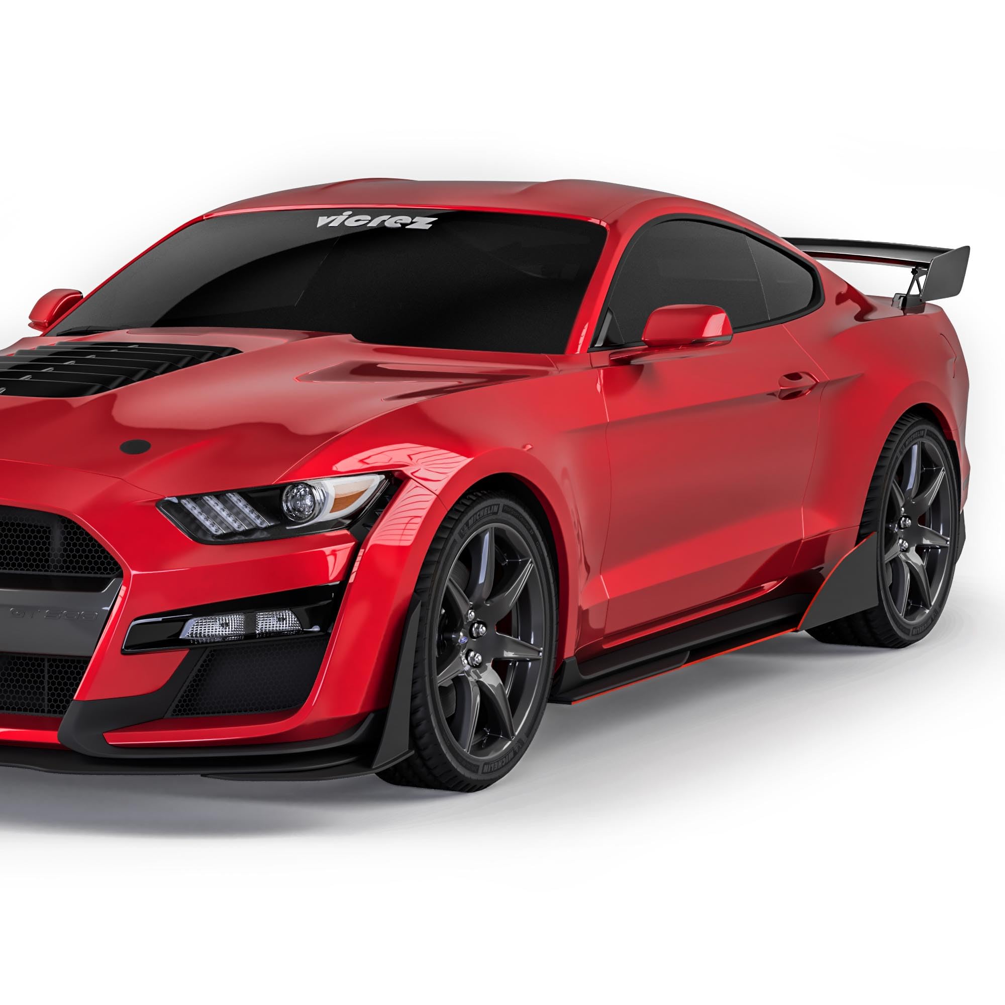 Vicrez VZR1 Style Side Skirt Splitter vz102164 for Ford Mustang 2015-2025 - Enhance Aerodynamics & Style for Street Racing & Car Shows