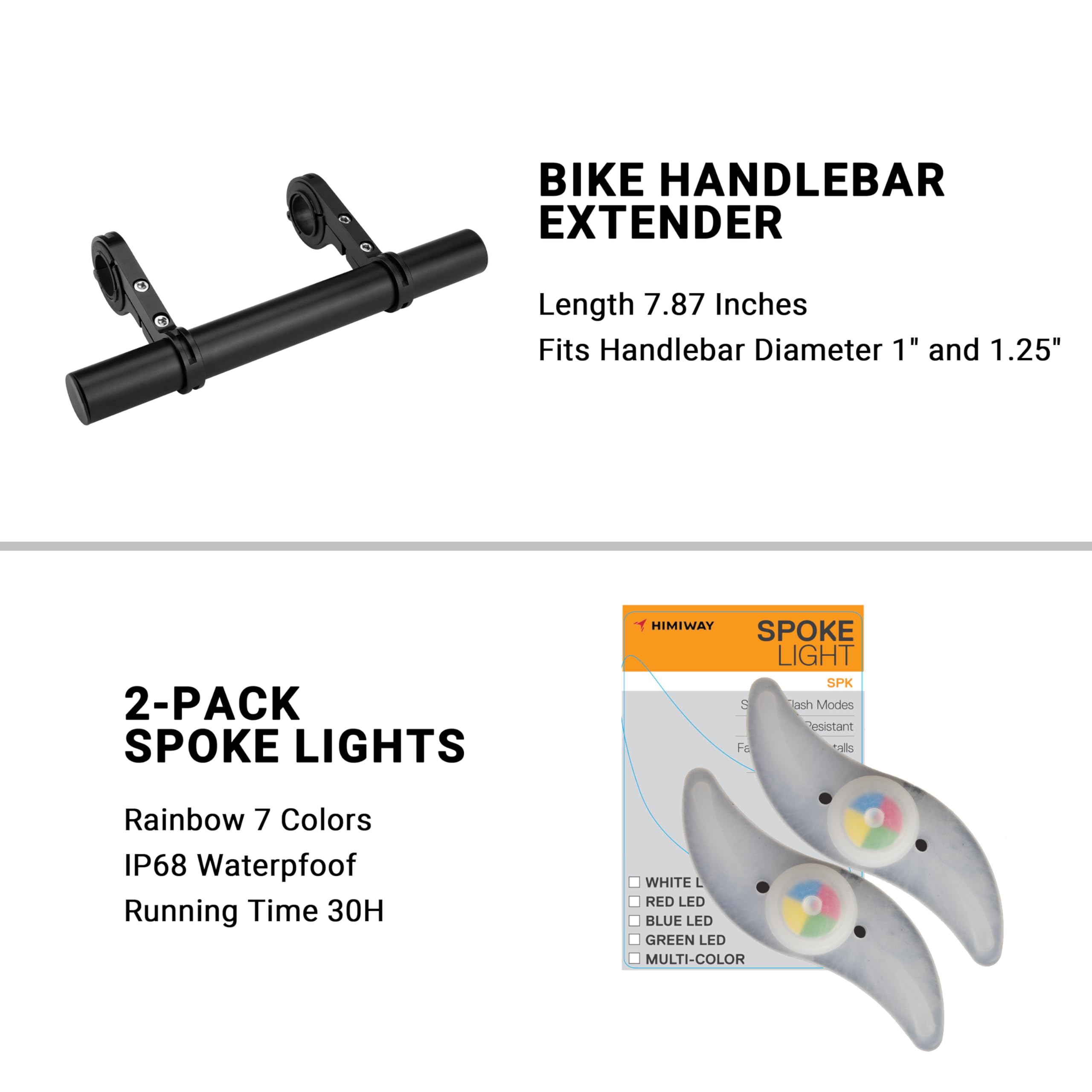 Himiway 10-Piece Bike Accessories Kit - Pump, Bag, Lock & Lights for Cycling Adventures