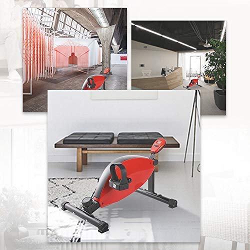 Mini Exercise Bike with LCD Display - Adjustable Magnetic Resistance Under Desk Pedal Exerciser for Home & Office - Leg & Arm Workout for Fitness & Rehabilitation