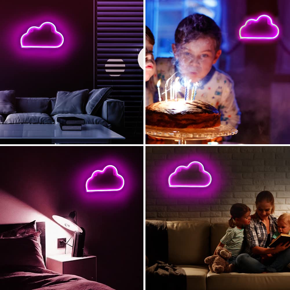 Custom Cloud LED Neon Sign - Wall Decor for Bedroom, Kids Room, Living Room & Bar | Party, Christmas, Wedding Decoration | Durable Acrylic Light Up Sign for Home & Event Decor