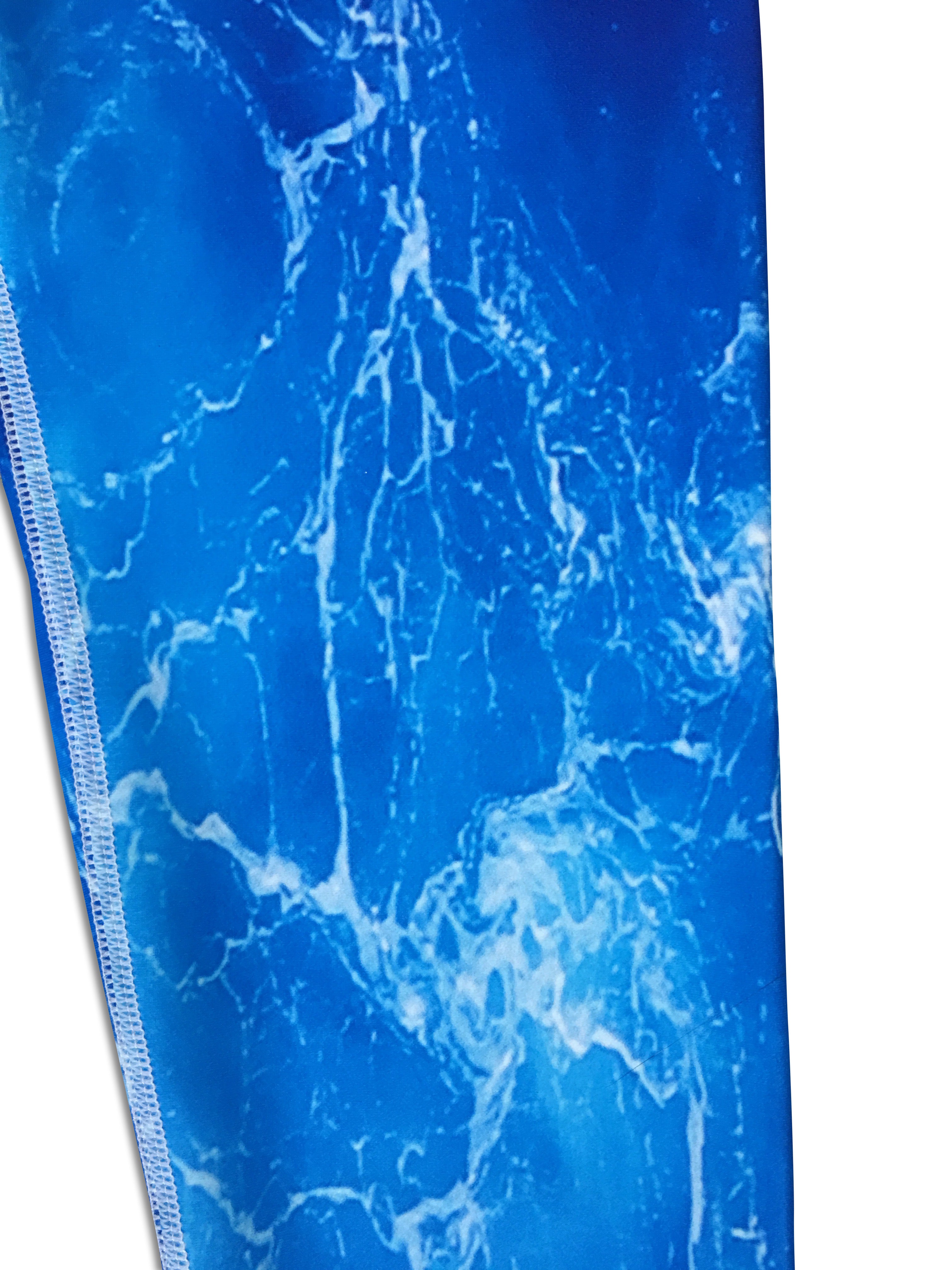 Deep Blue Ocean Mermaid Print High Waist Yoga Leggings for Women - Comfortable Workout Pants for Yoga, Gym & Lounge Wear