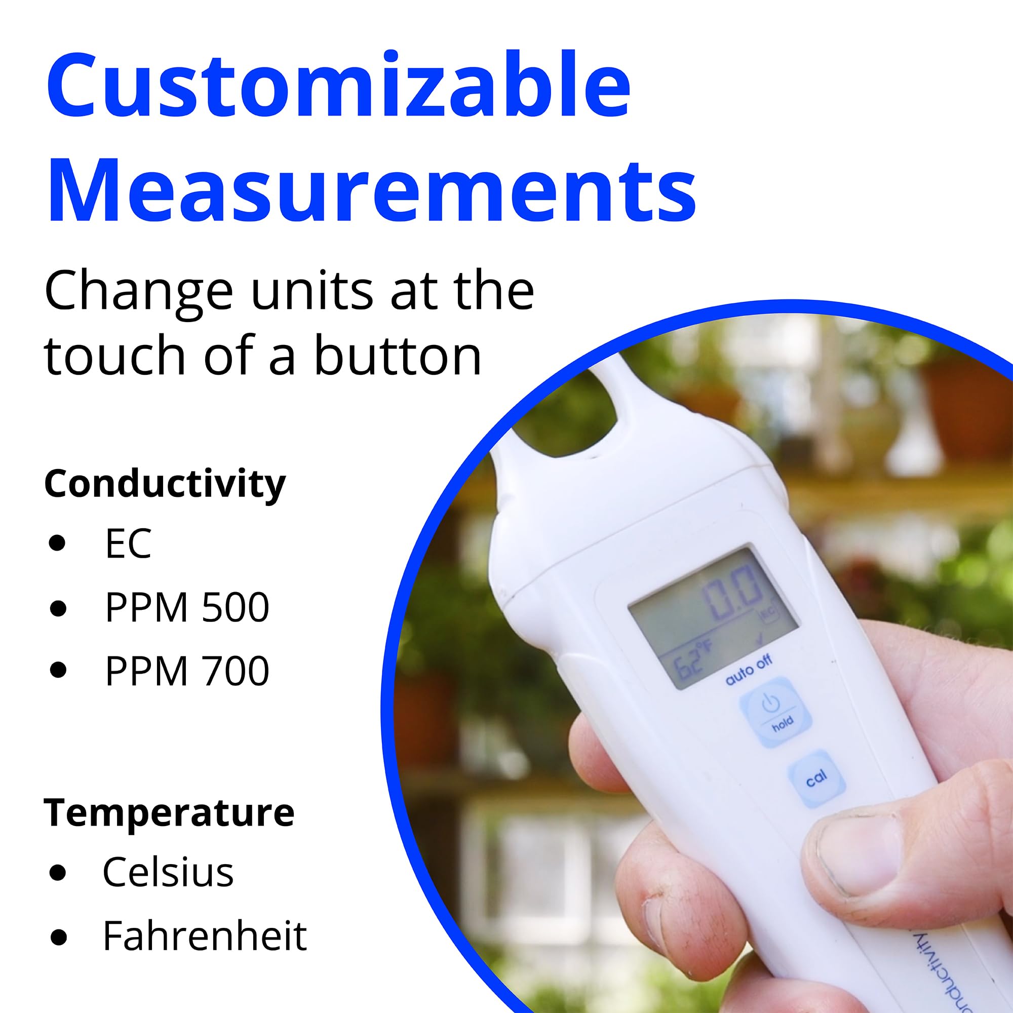 Bluelab PENCON Conductivity Pen & Digital TDS Meter - Water Quality Tester for Temperature, Nutrients (CF, EC, PPM 500/700) - Hydroponic System & Indoor Plant Grow Kit - Perfect for Home Gardening, Aquariums, and Hydroponic Farming