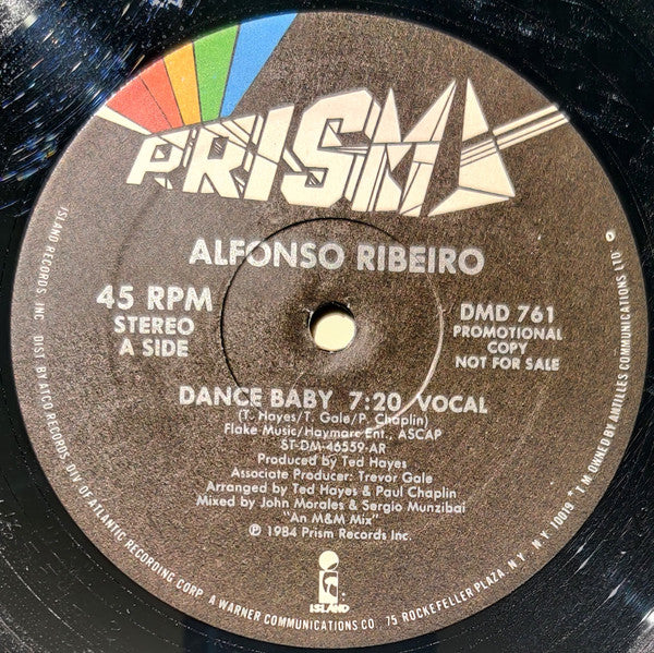 Alfonso Ribeiro Dance Baby Vinyl Record 12