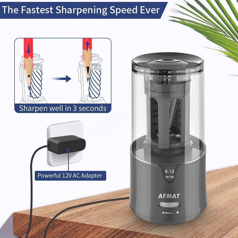 AFMAT Electric Pencil Sharpener & Eraser Kit - Auto Stop, Super Sharp & Fast, 140 Eraser Refills, Rechargeable for Colored Pencils, Drafting, Drawing, Crafts, Arts - Perfect for Artists, Students & Office Use