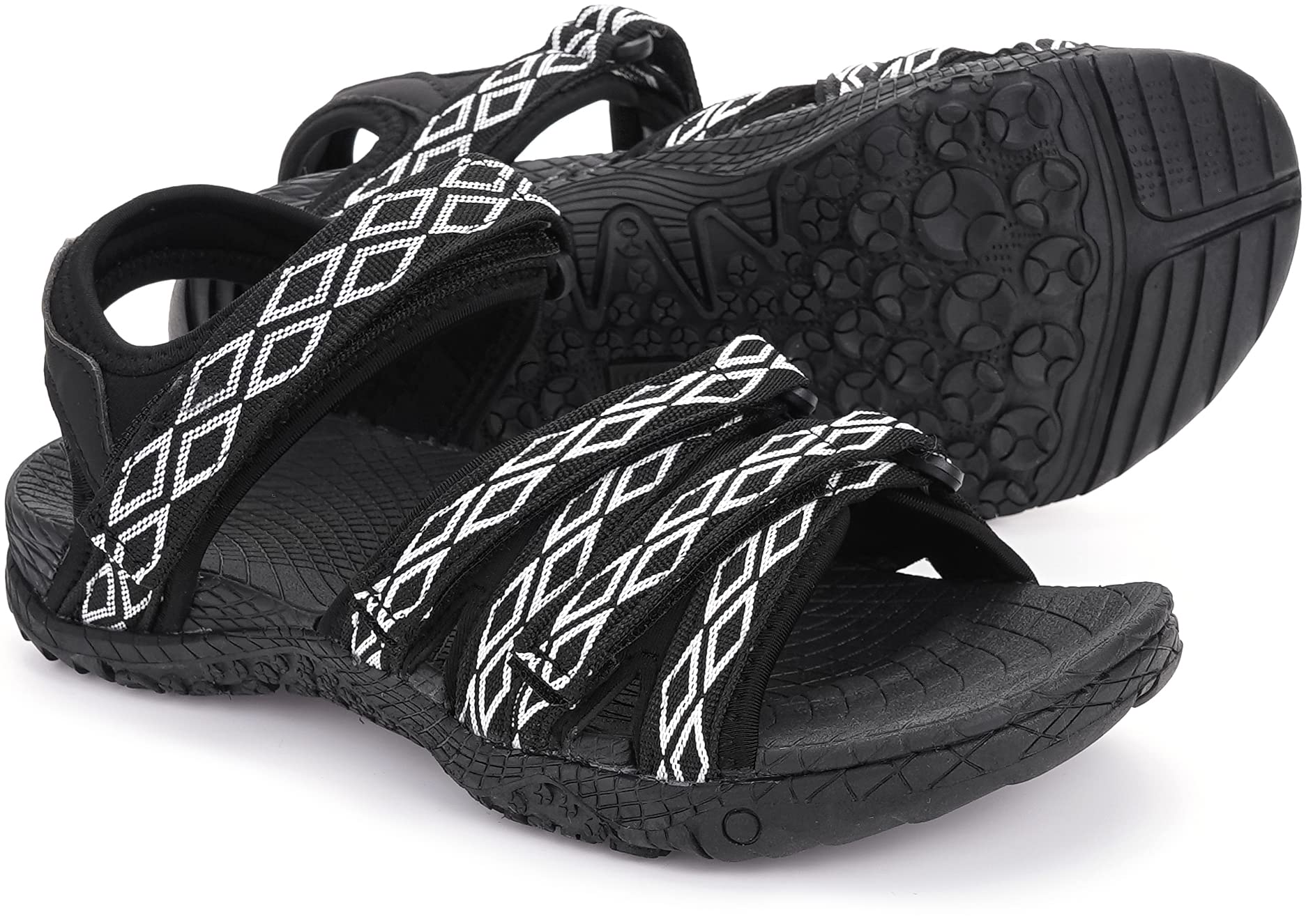 WHITIN Women's Hiking Sandals with Arch Support - Adjustable Hook & Loop Straps, Durable Outdoor Sport Sandals for Walking, Travel & Beach Activities | Perfect for Hiking, Camping & Summer Adventures
