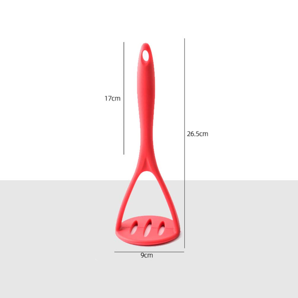 Cabilock Silicone Potato Masher & Fruit Ricer - Durable Kitchen Tool for Mashing Potatoes, Fruits, and Vegetables - Perfect for Home Cooking, Baking, and Meal Prep - BPA-Free, Easy to Clean, Dishwasher Safe (Red)