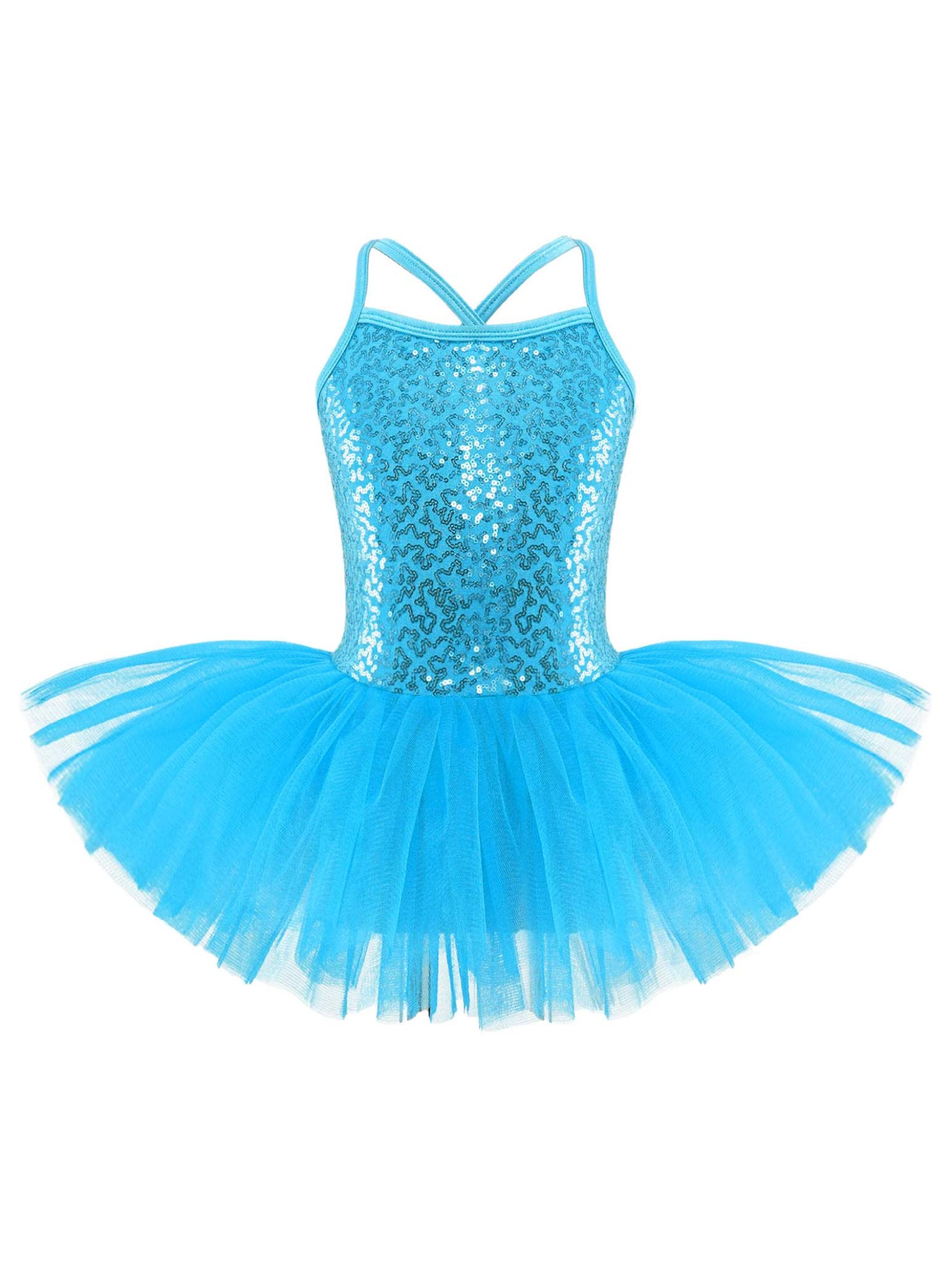 **Yartina Girls Ballet Dance Leotard with Shiny Sequins & Tutu Skirt – Sparkly Gymnastics Costume for Kids Ballerinas – Perfect for Recitals, Performances & Dance Classes**