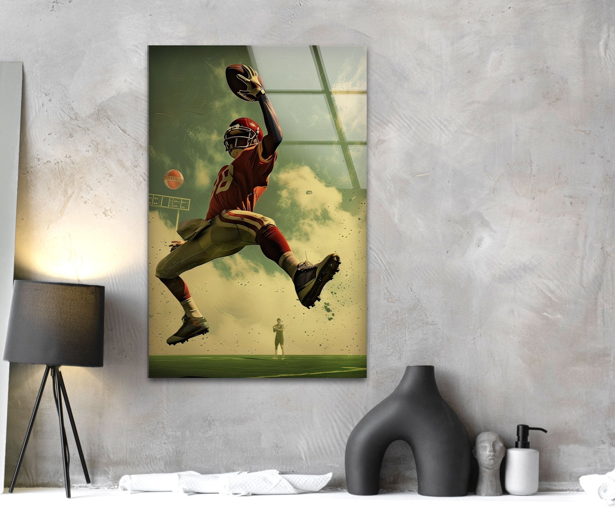 NFL American Football Glass Wall Art - Premium Home & Office Decor for Sports Fans & Man Cave