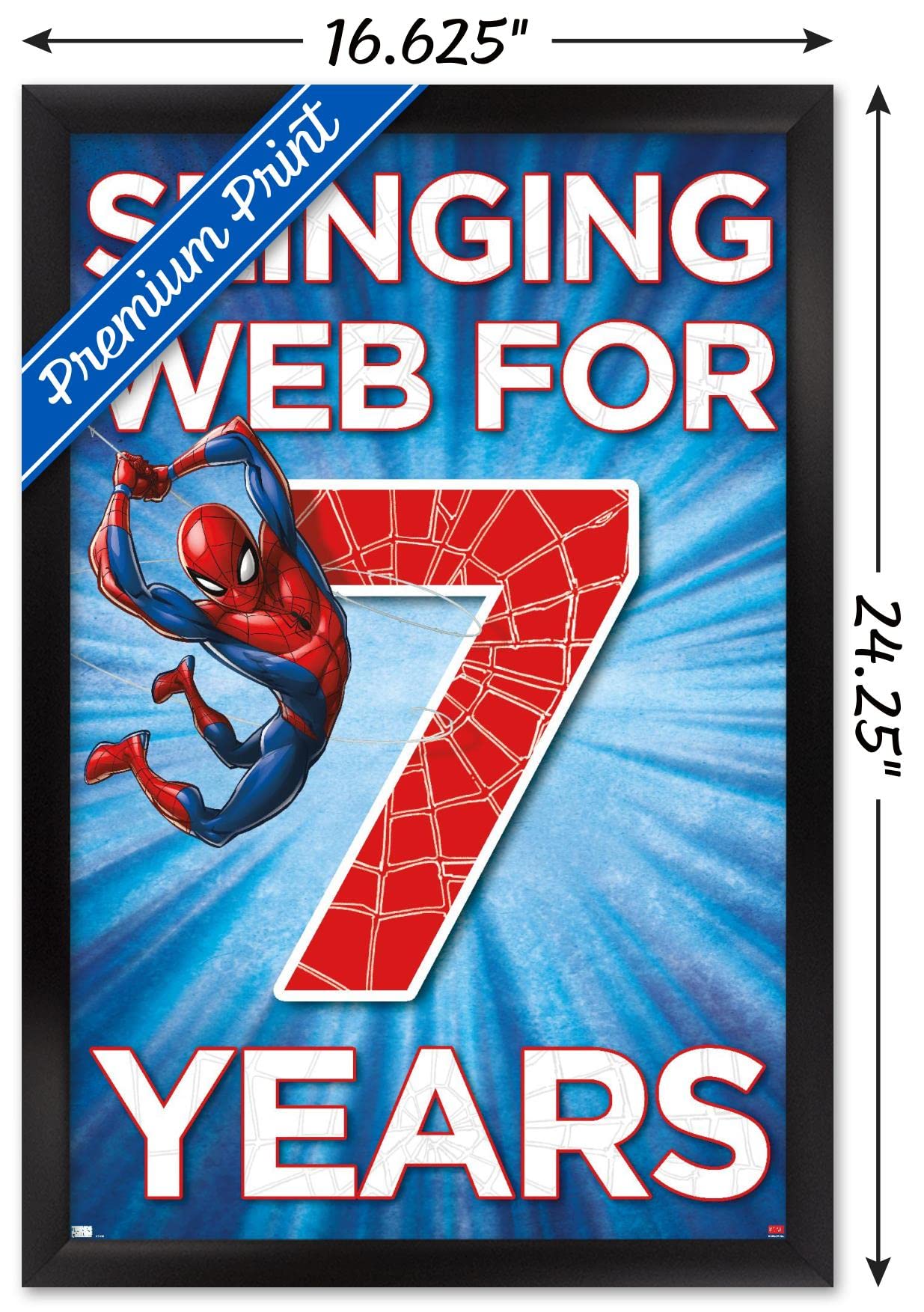 Marvel Spider-Man Happy 7th Birthday Wall Poster - 22.4