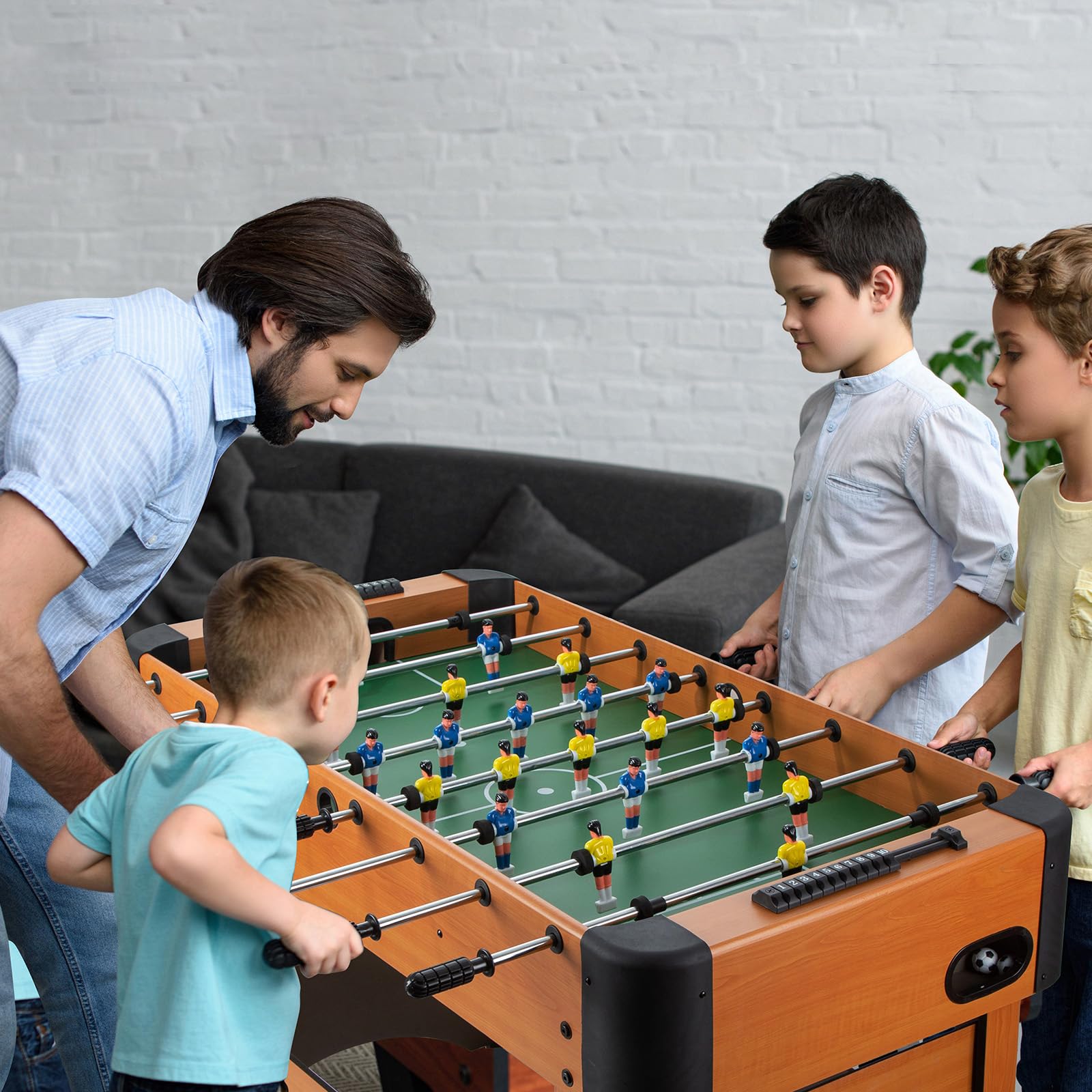 48-Inch Foosball Table for Kids & Adults - 4 FT Regulation Size Soccer Game Table for Home, Game Room & Arcade - Perfect for Family Fun & Competitive Play