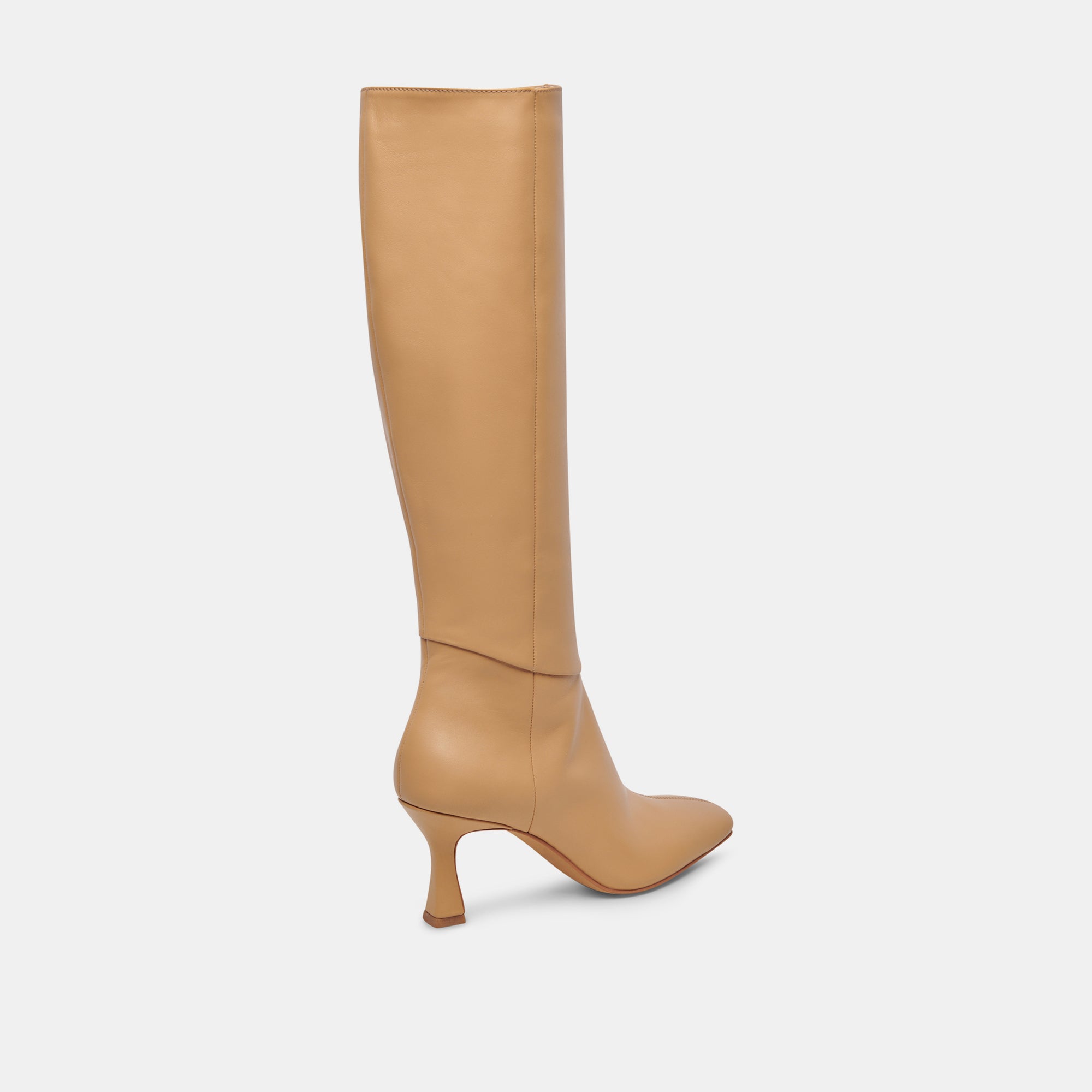 GYRA Wide Calf Boots for Women - Tan Leather Mid-Calf Riding Boots with Comfortable Fit - Perfect for Fall, Winter & Casual Outfits