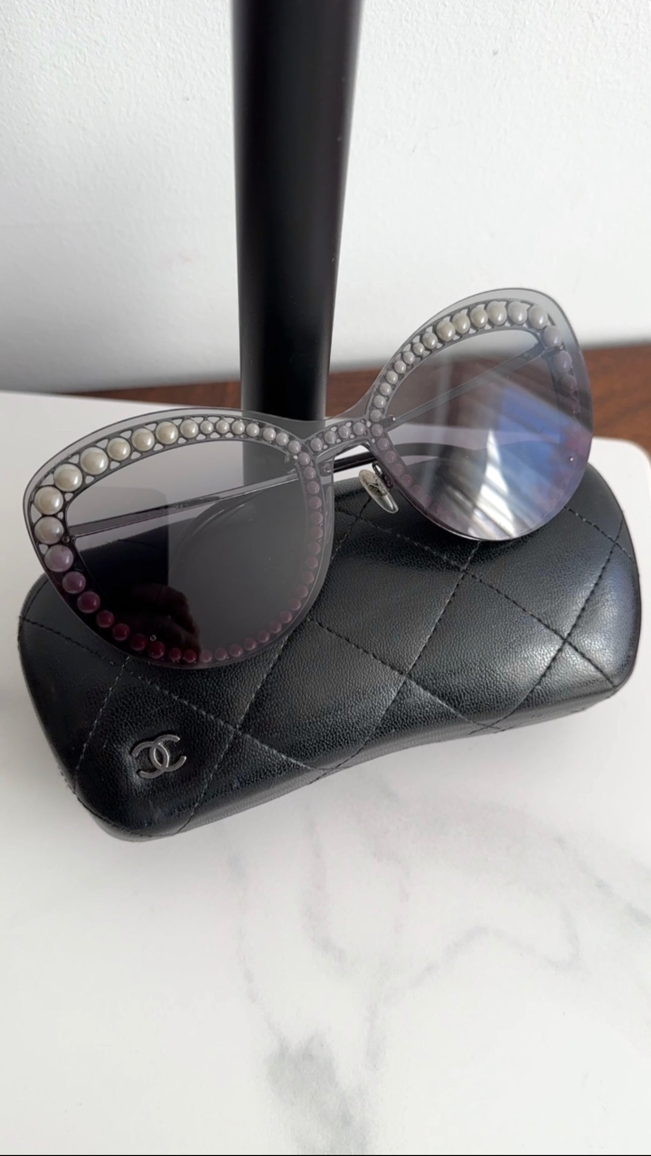 Chanel Pearl Shield Gradient Lens 4238 Sunglasses for Women - Luxury UV Protection Fashion Shades - Perfect for Beach, Driving & Outdoor Activities