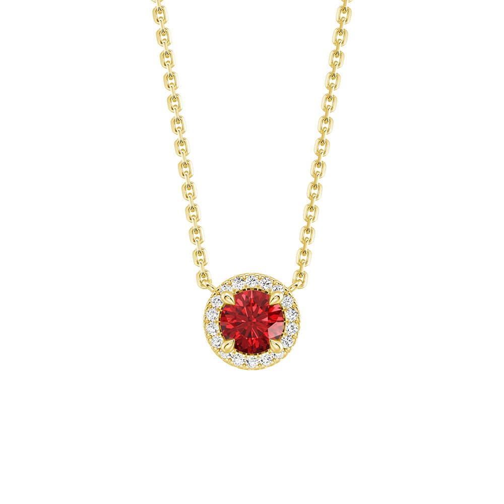 Eternal Halo Personalized Birthstone Necklace - Custom Name & Birth Month Jewelry Gift for Women, Mom, Wife | Perfect for Birthday, Anniversary, Mother's Day & Special Occasions
