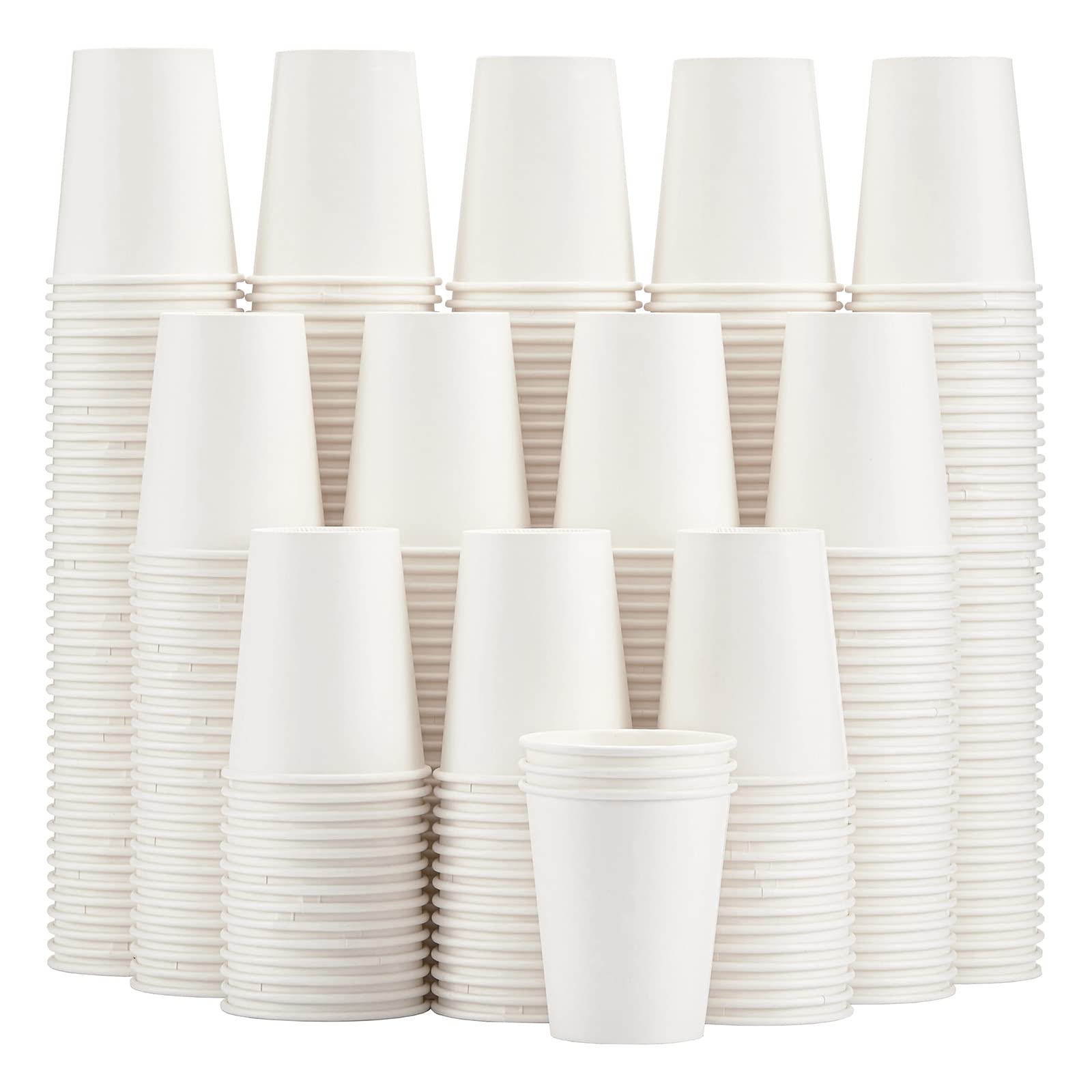 Lamosi 300 Pack 8 oz Disposable Paper Cups - White Hot & Cold Beverage Drinking Cups for Coffee, Tea, Juice, Water - Ideal for Office, Party, Home, Travel & Outdoor Events
