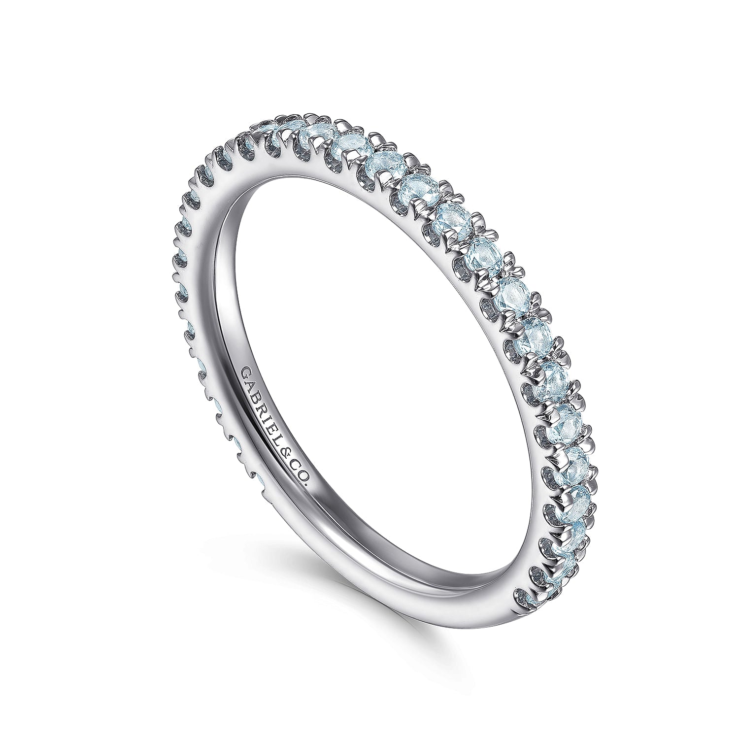 14K White Gold Sky Blue Topaz Ring - Elegant Stackable Band for Women, Perfect for Engagement, Wedding, Anniversary & Everyday Wear