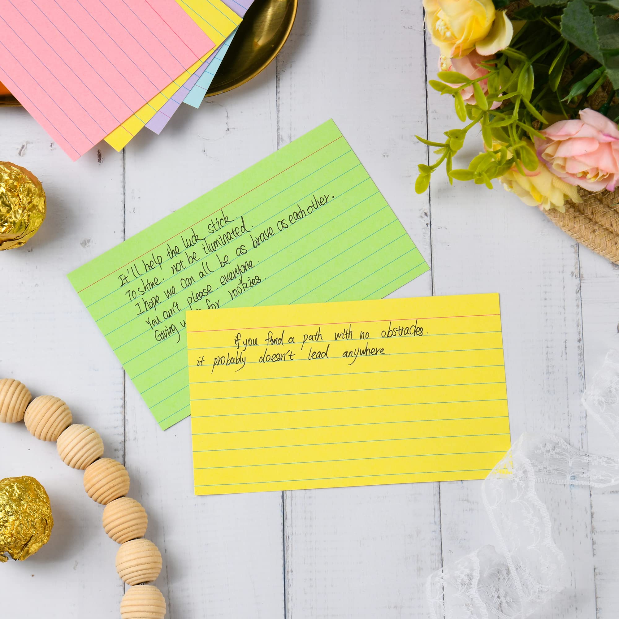 3x5 Index Cards - 210-Piece Ruled Colored Flash Cards for Studying, Note Taking & Organization | Perfect for School, Office & Study Sessions | Durable Note Cards for Students & Professionals