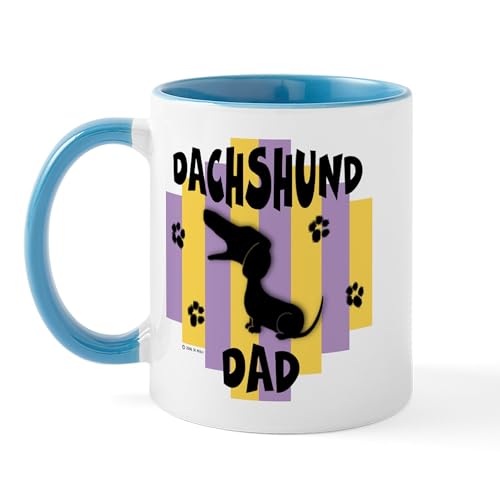 White/Blue Inside - Dachshund Dad Mug